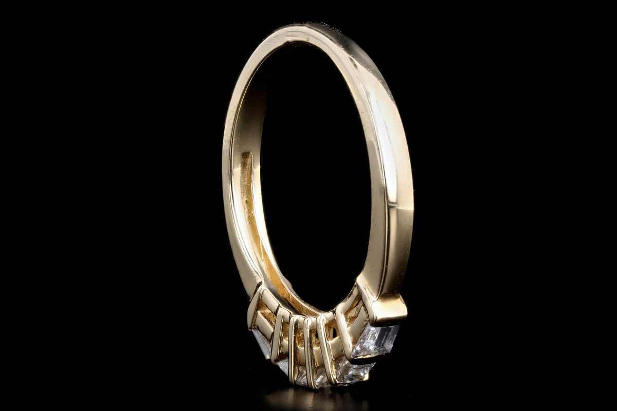 14K Yellow Gold 0.35 Carat Total Weight Princess & Tapered Baguette Diamond Band - Queen May