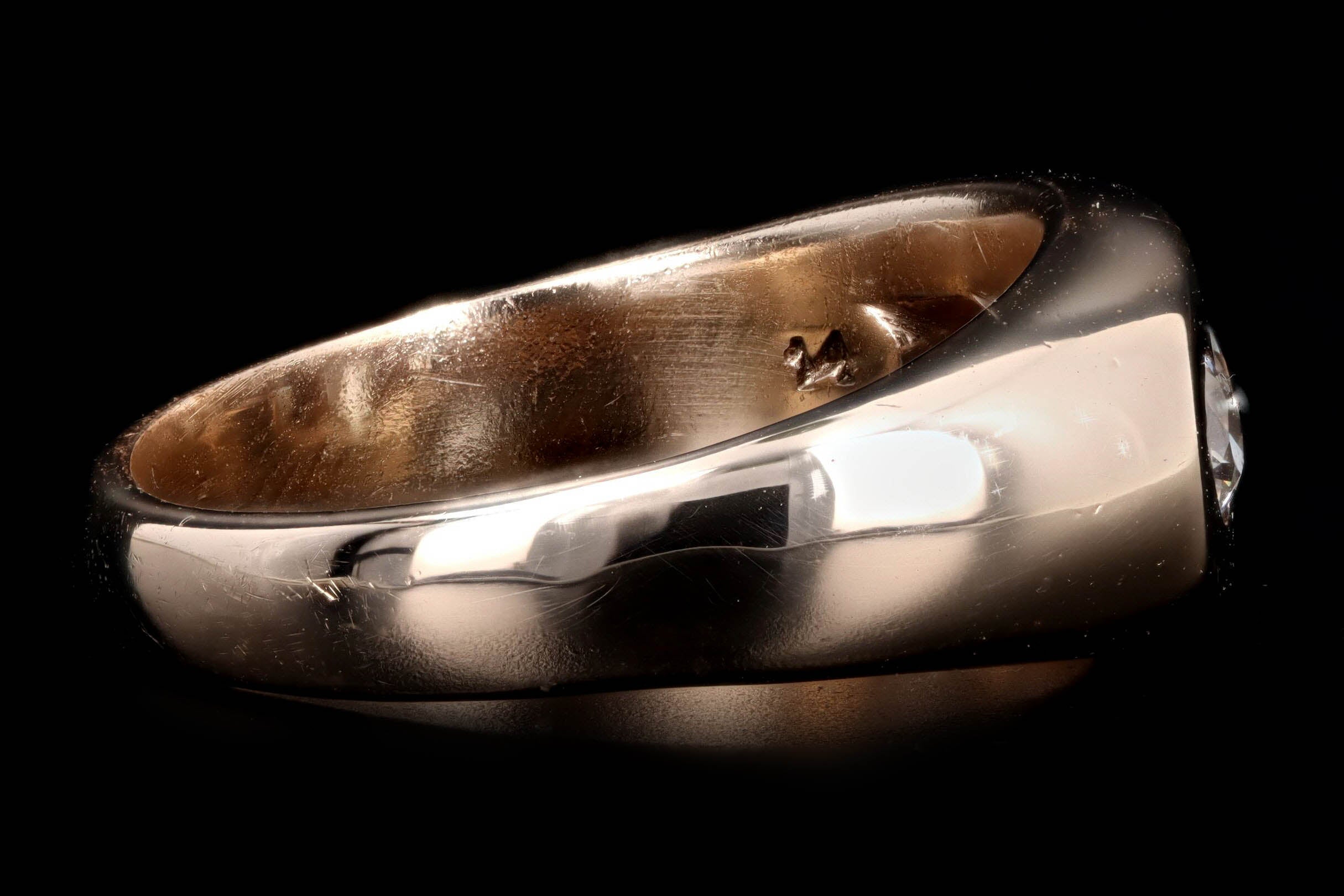 Victorian 14K Yellow Gold 0.50 Carat Total Weight Old European Diamond Gypsy Ring - Queen May