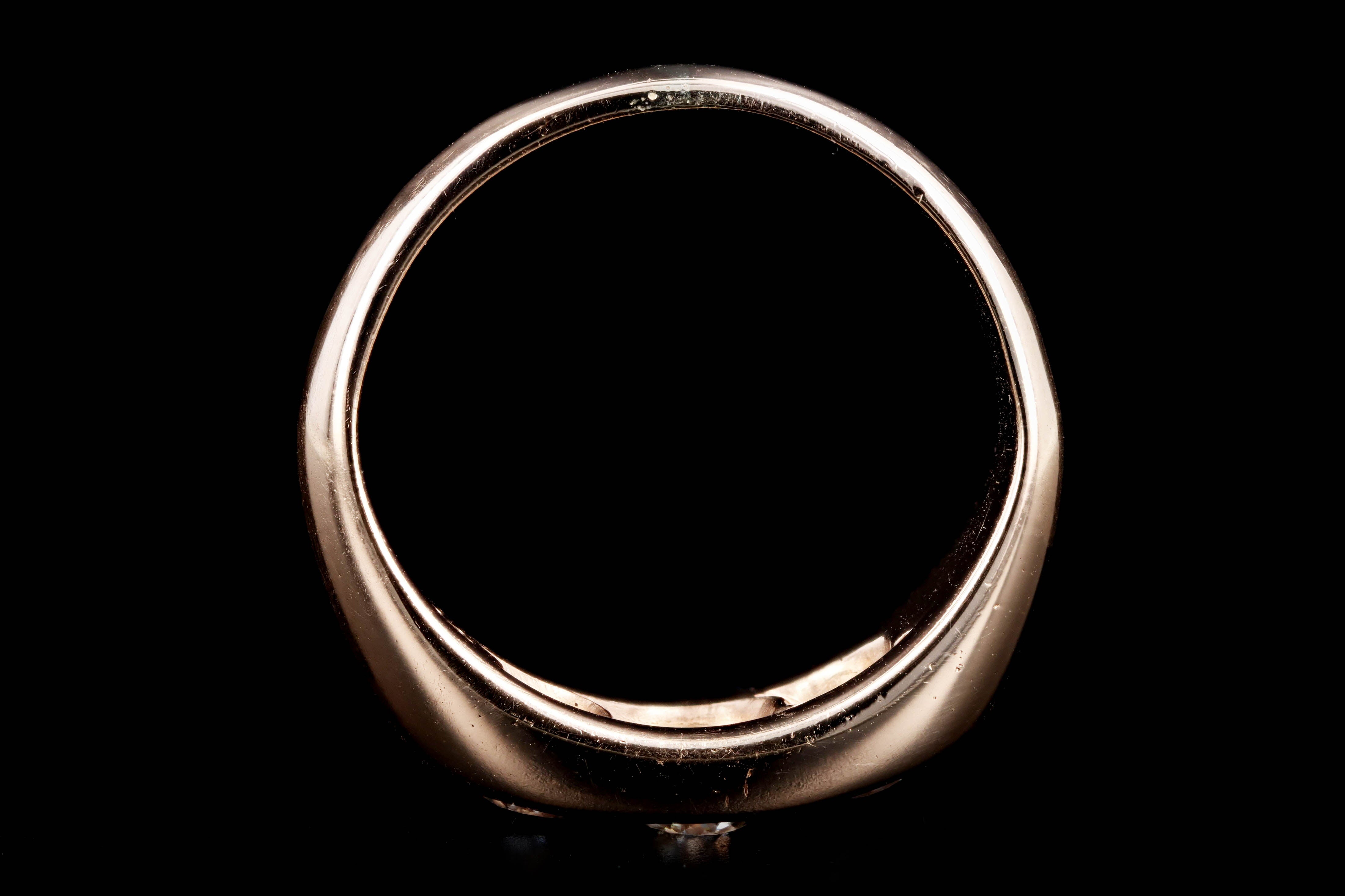 Victorian 14K Yellow Gold 0.50 Carat Total Weight Old European Diamond Gypsy Ring - Queen May