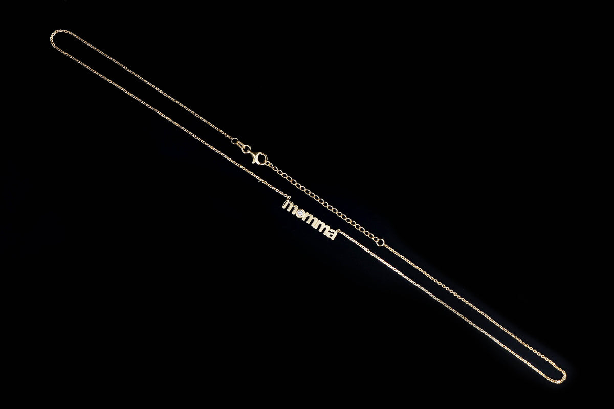 14K Yellow Gold  "Momma" Diamond Necklace - Queen May