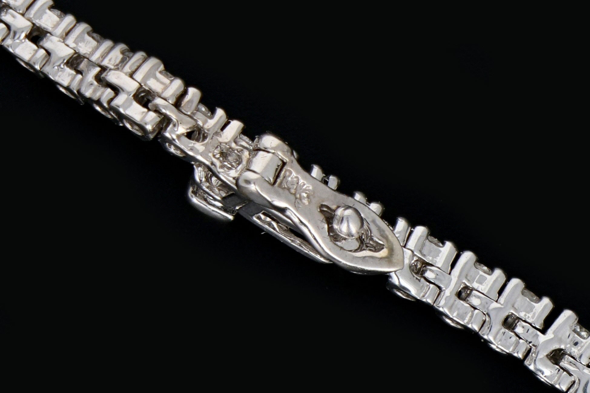 Vintage 14K White Gold 8 Carat Total Weight Diamond Tennis Necklace - Queen May