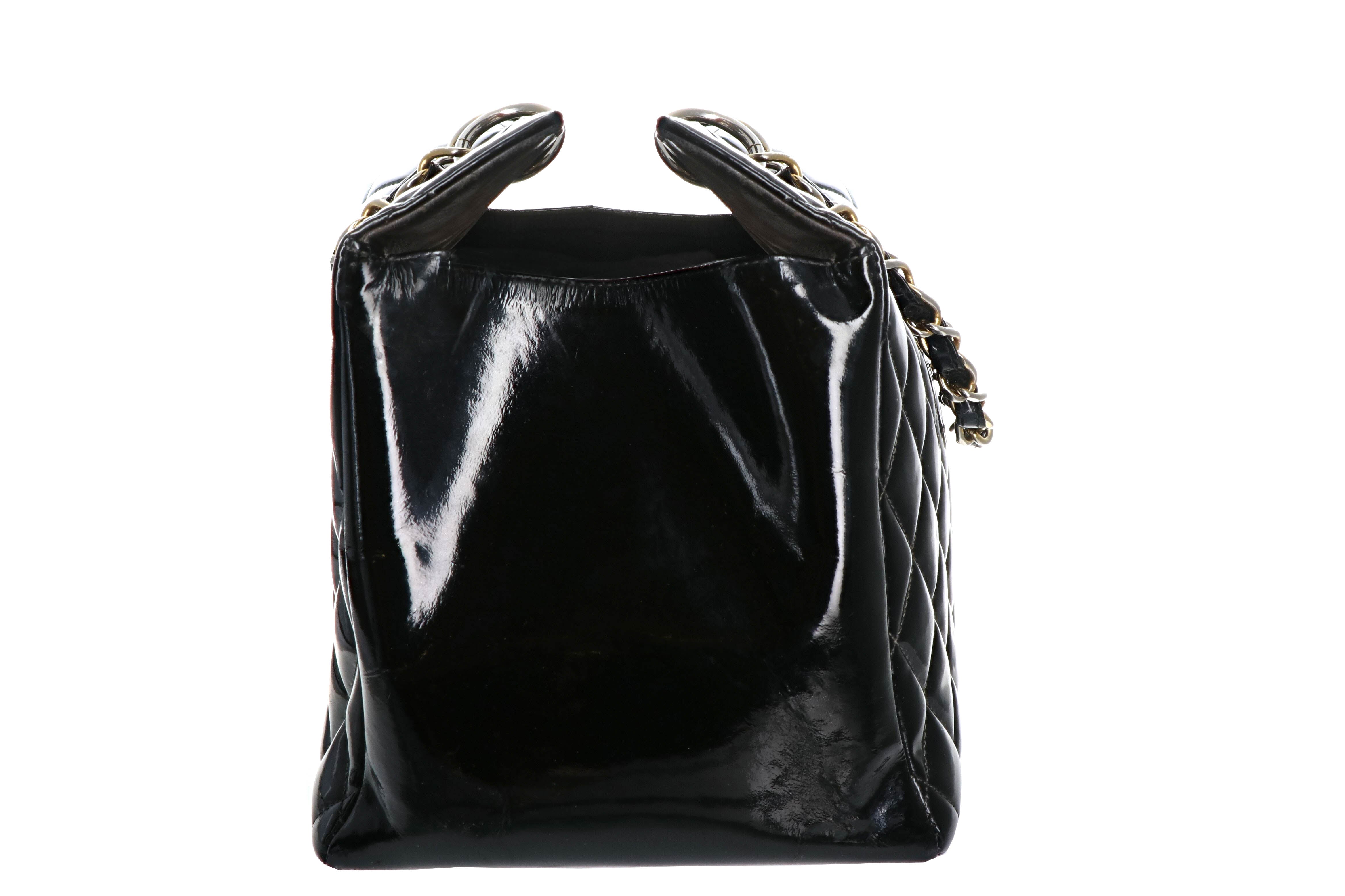 Chanel Vintage Patent Leather Grand Shopping Tote - Queen May