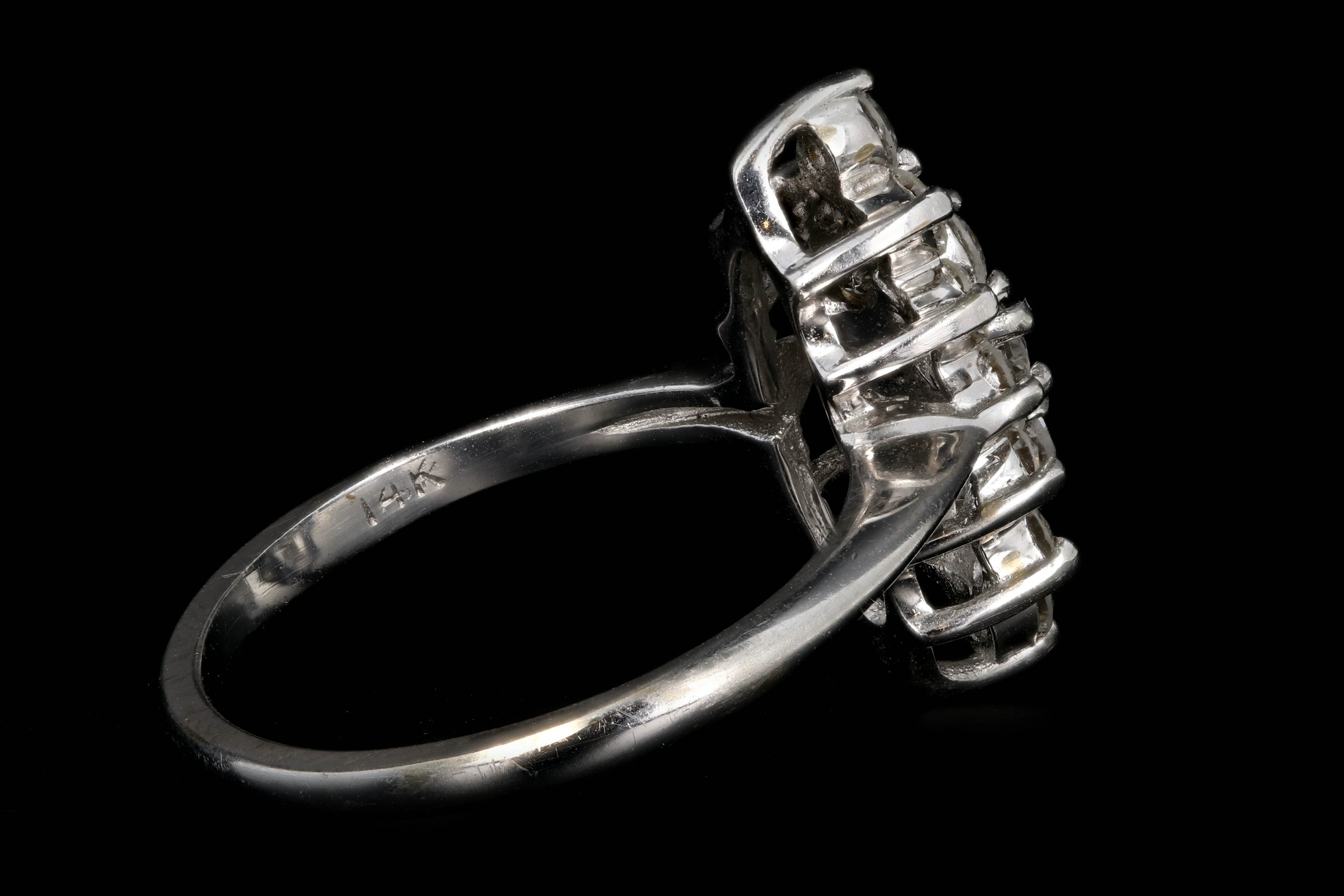 Modern 14K White Gold .85 CTW Round Diamond Ring - Queen May