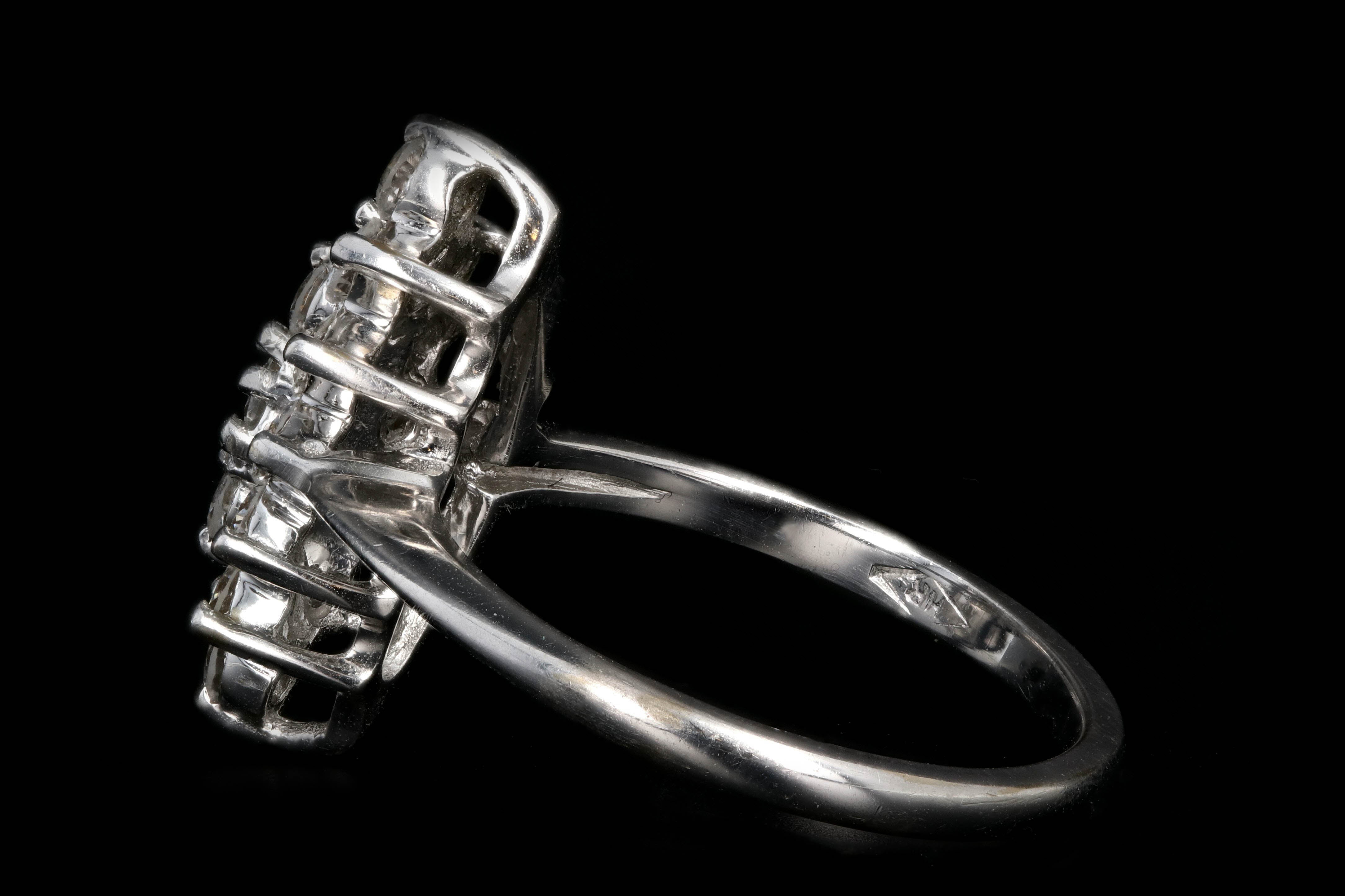 Modern 14K White Gold .85 CTW Round Diamond Ring - Queen May