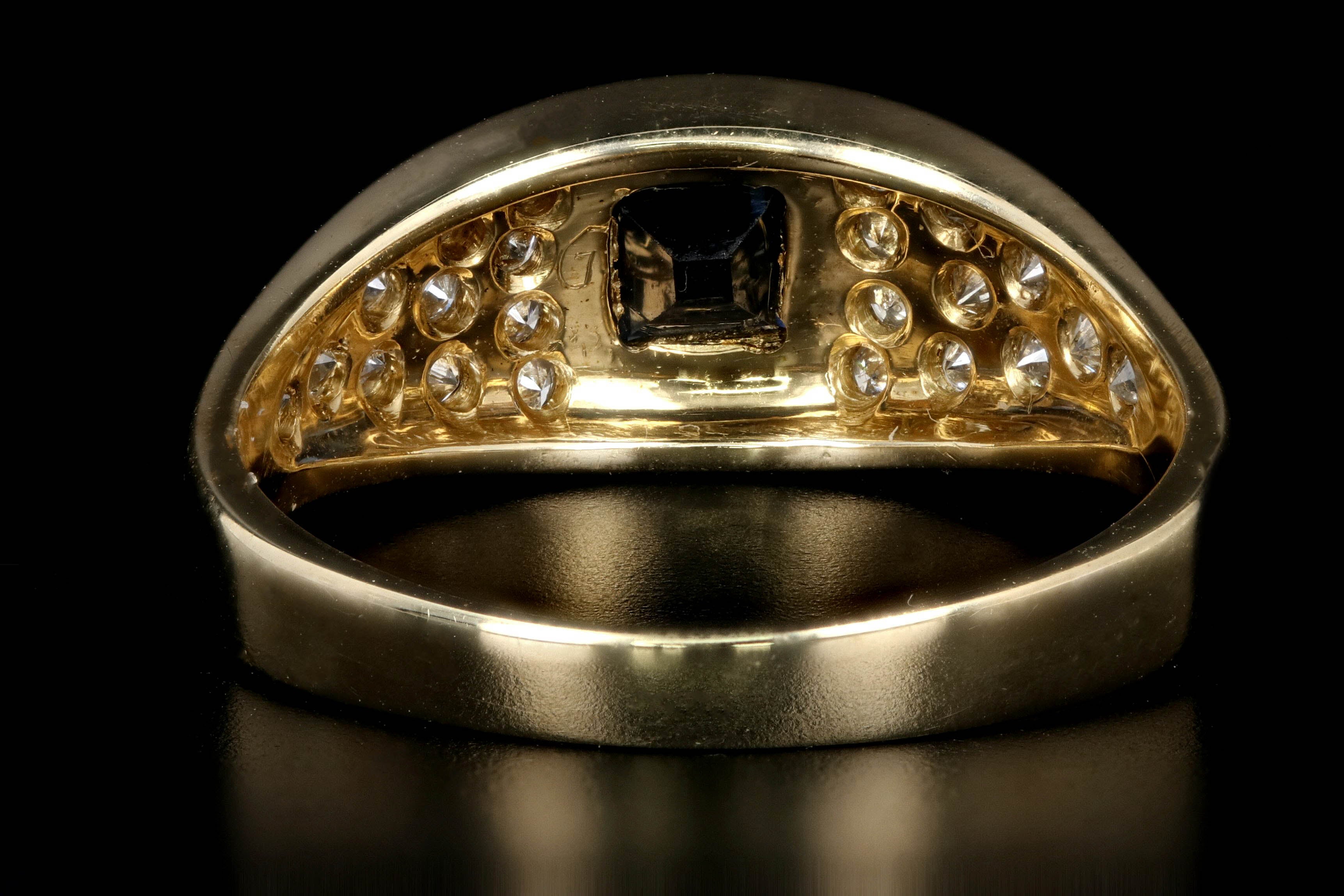 Modern Yellow Gold Sapphire and Diamond Ring - Queen May