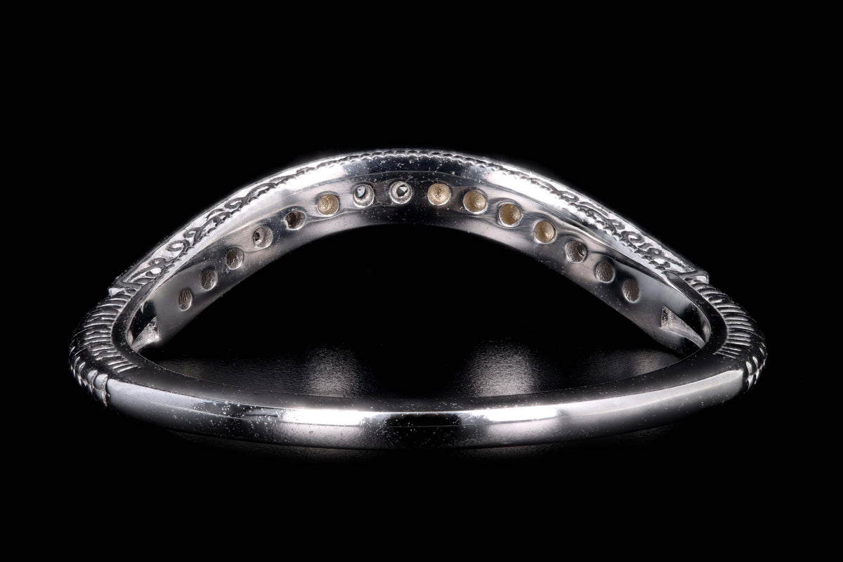 14K White Gold Half Eternity Curved Diamond Band Ring Jacket - Queen May