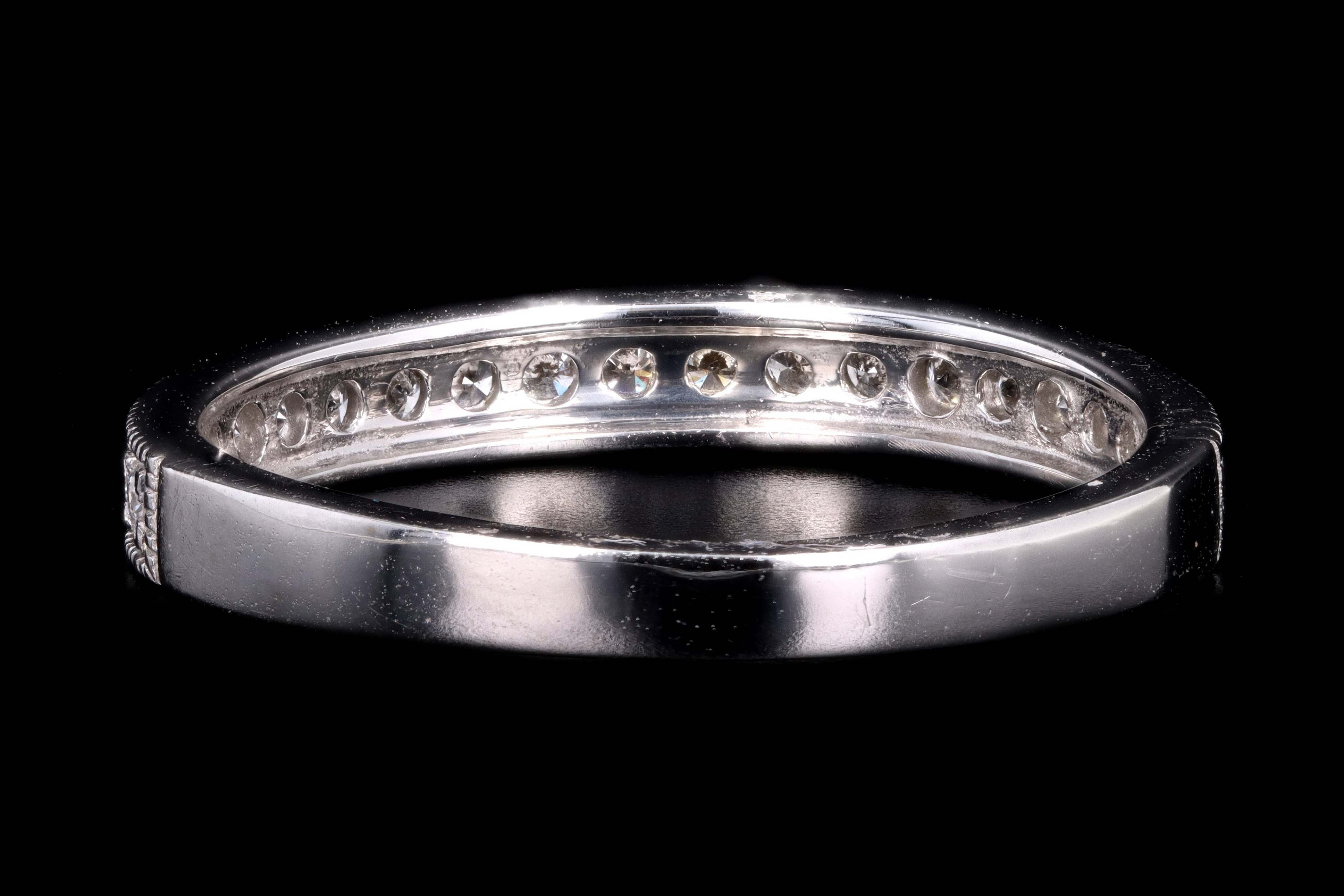 Modern 14K White Gold .25 Carat Round Brilliant Cut Diamond Half Eternity Band - Queen May