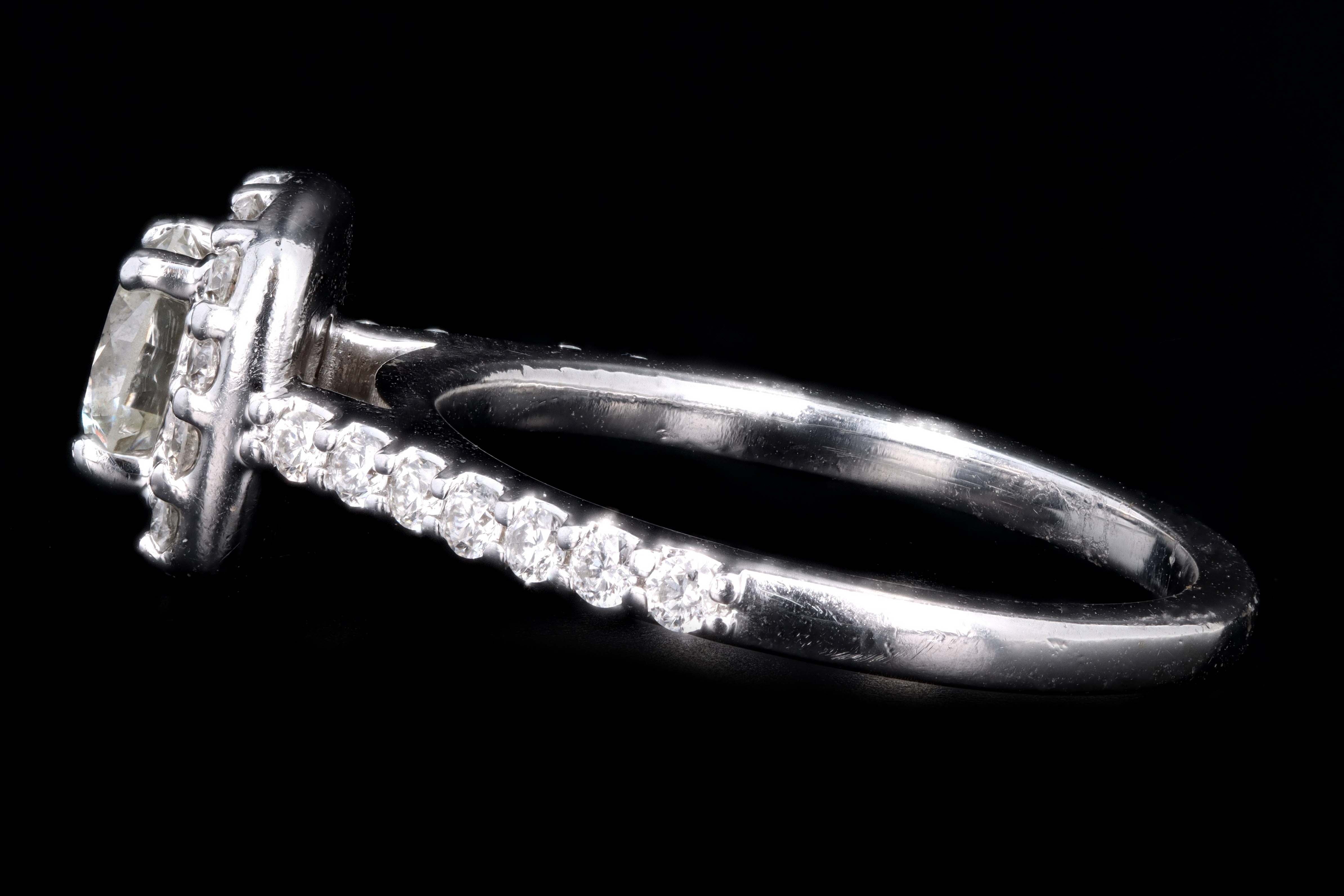 Modern 14K White Gold .62 Carat Round Brilliant Cut Diamond Engagement Ring - Queen May