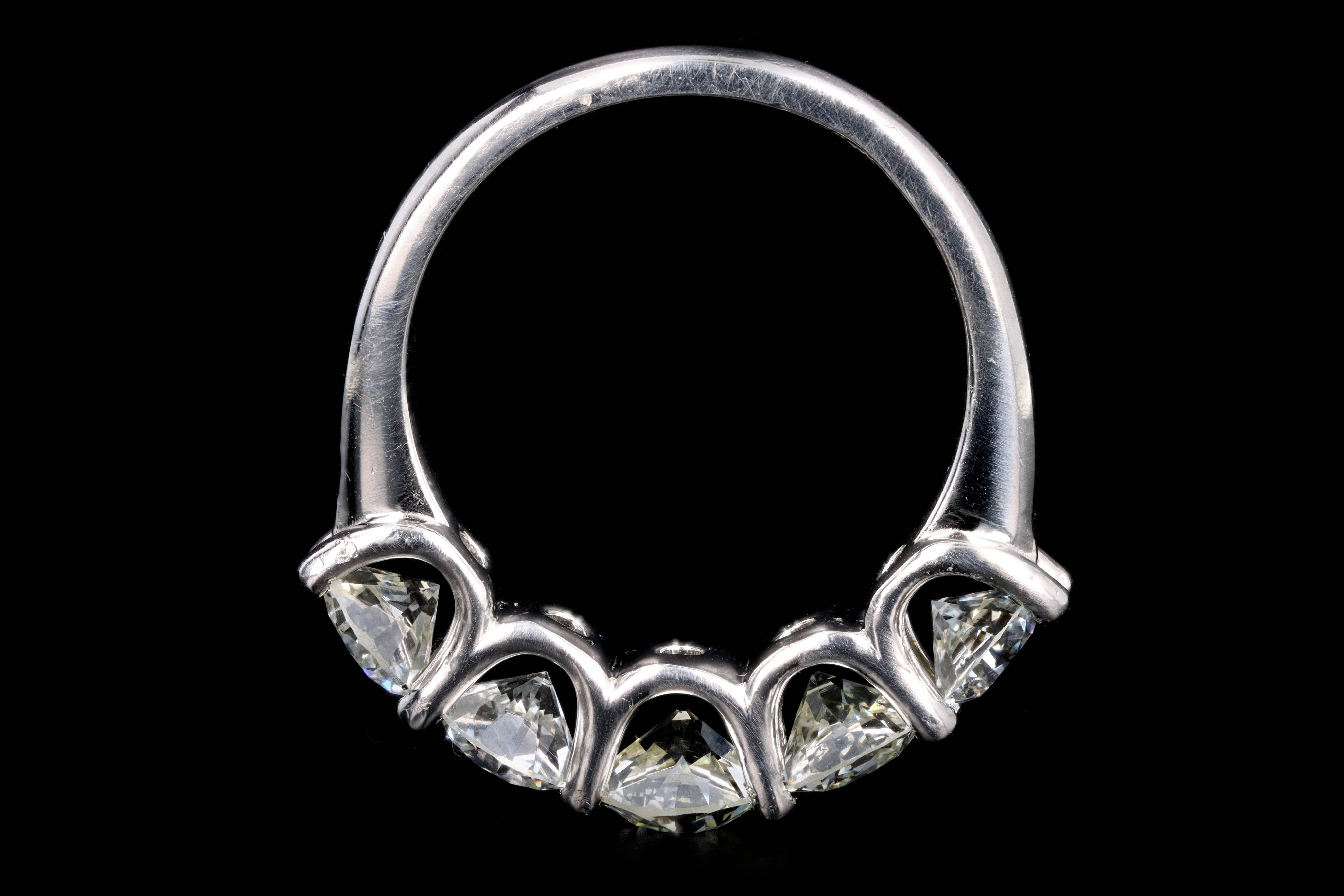 New Platinum 2.92 Carat Diamond 5 Stone Ring - Queen May