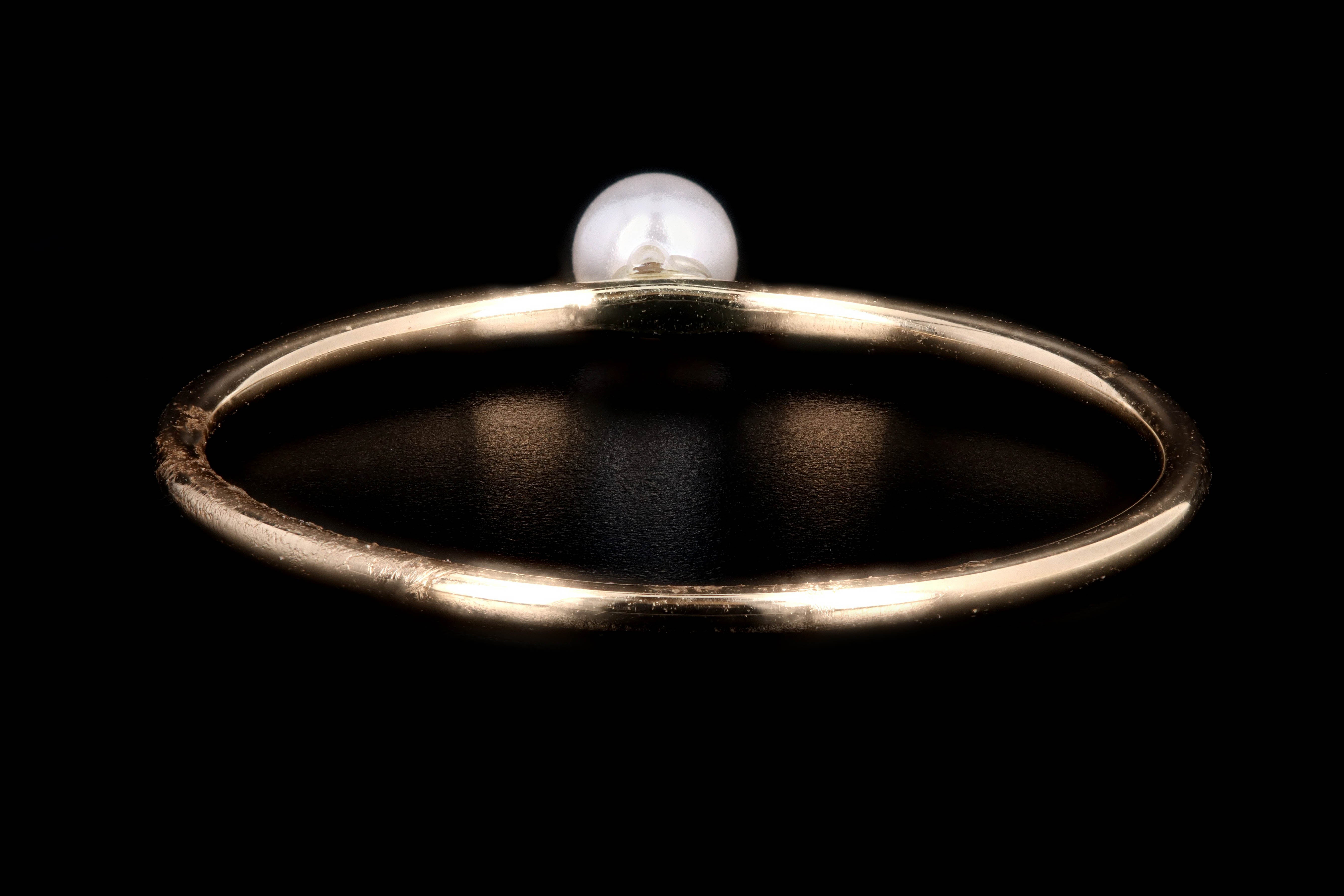 New 14K Yellow Gold Freshwater Cultured Pearl Stackable Ring - Queen May