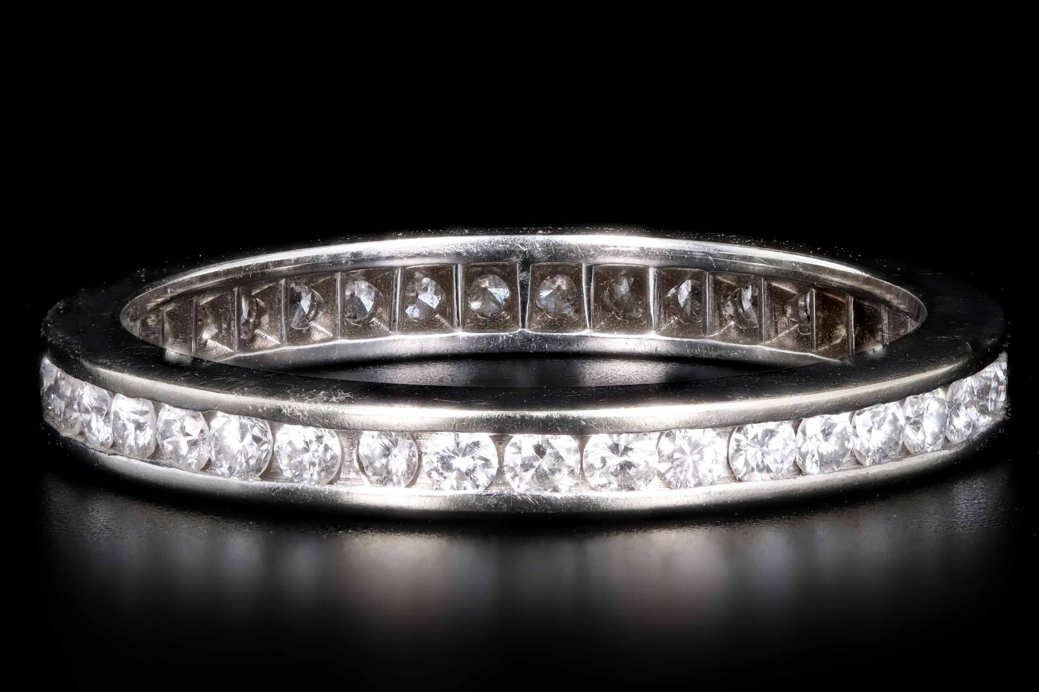 14K White Gold Diamond Eternity Band Ring - Queen May