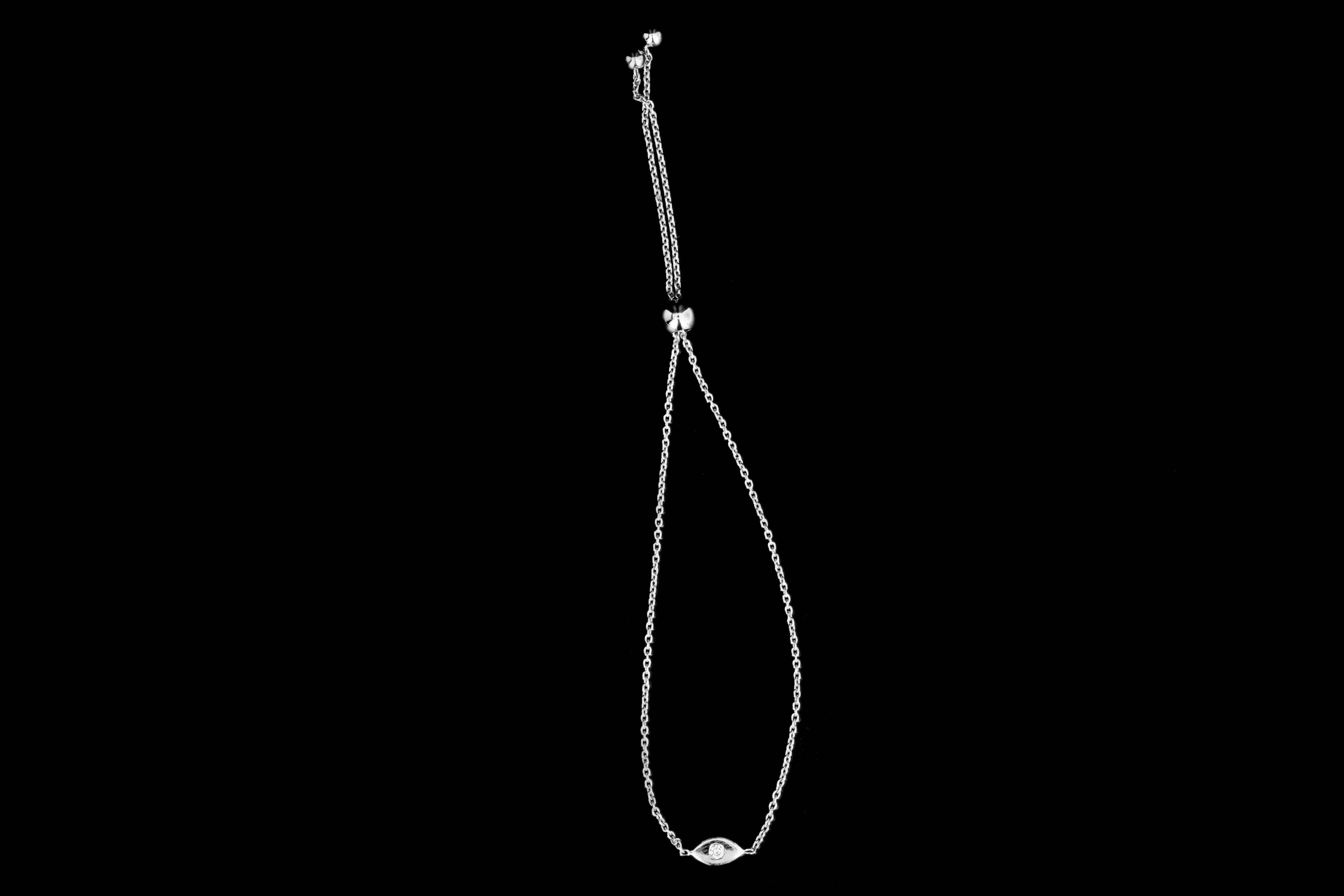 New 14K Gold Diamond Evil Eye Bolo Bracelet - Queen May