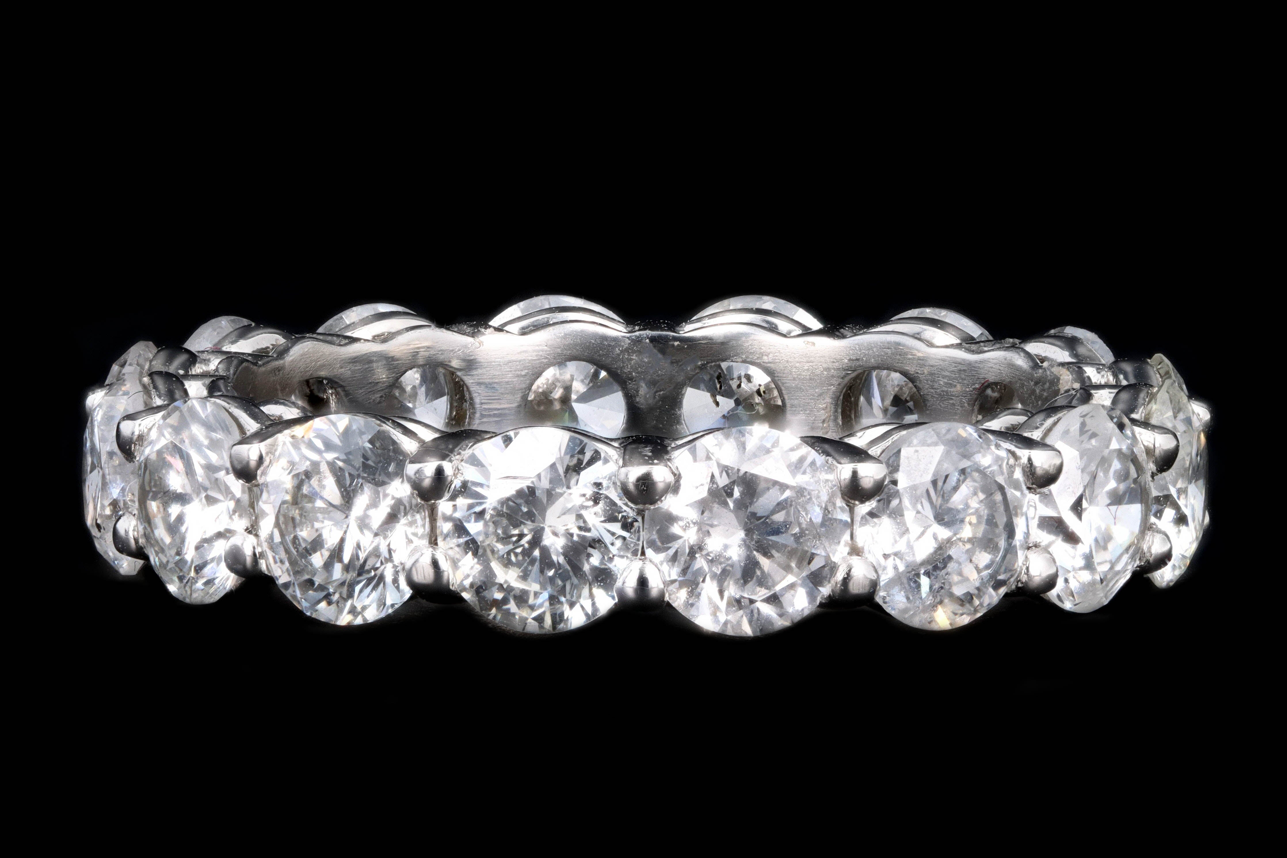 New Platinum 5 Carat Round Brilliant Diamond Eternity Band - Queen May