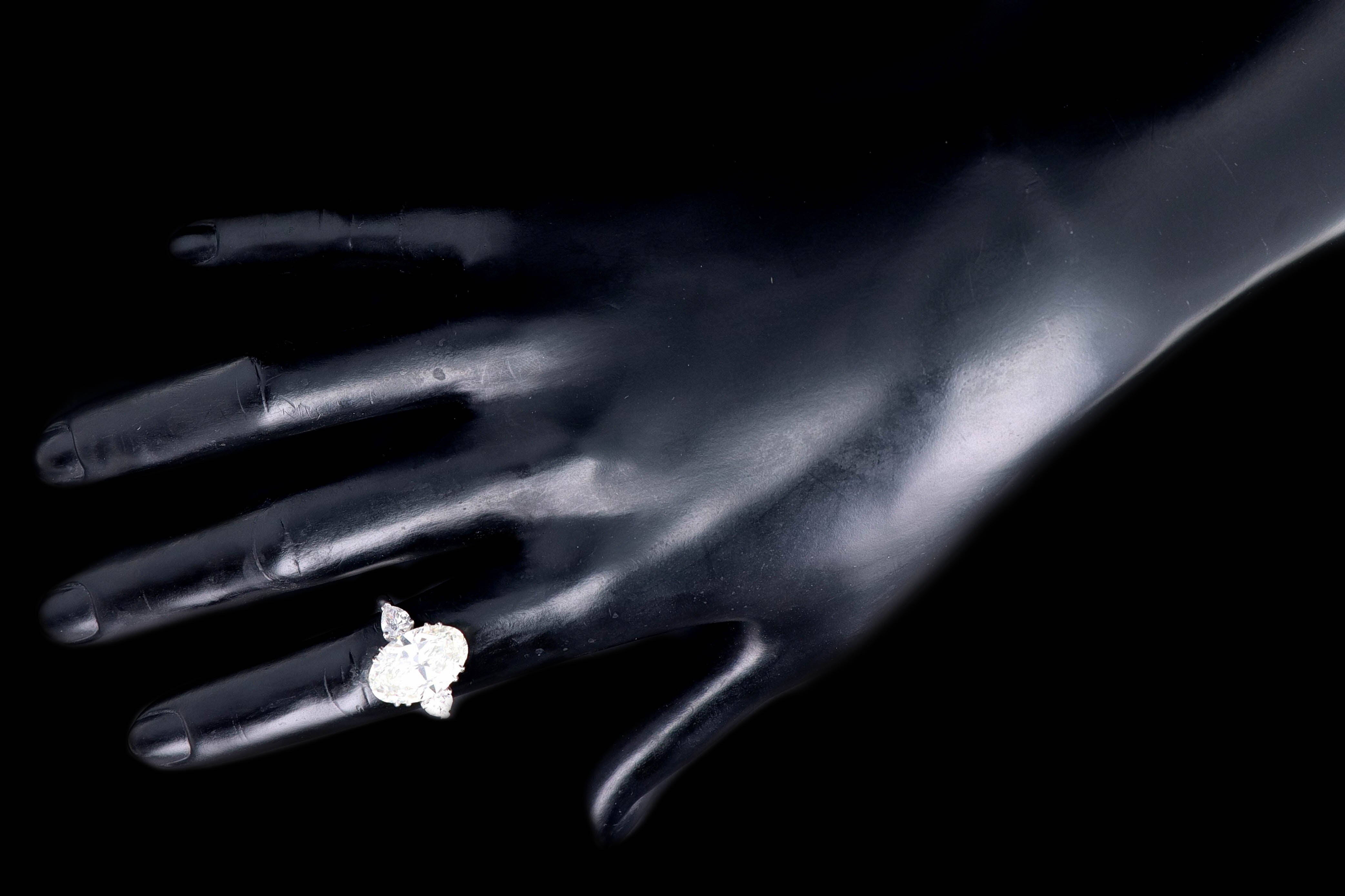 New Platinum 5.46 Carat Oval Cut Diamond Engagement Ring GIA Certified - Queen May