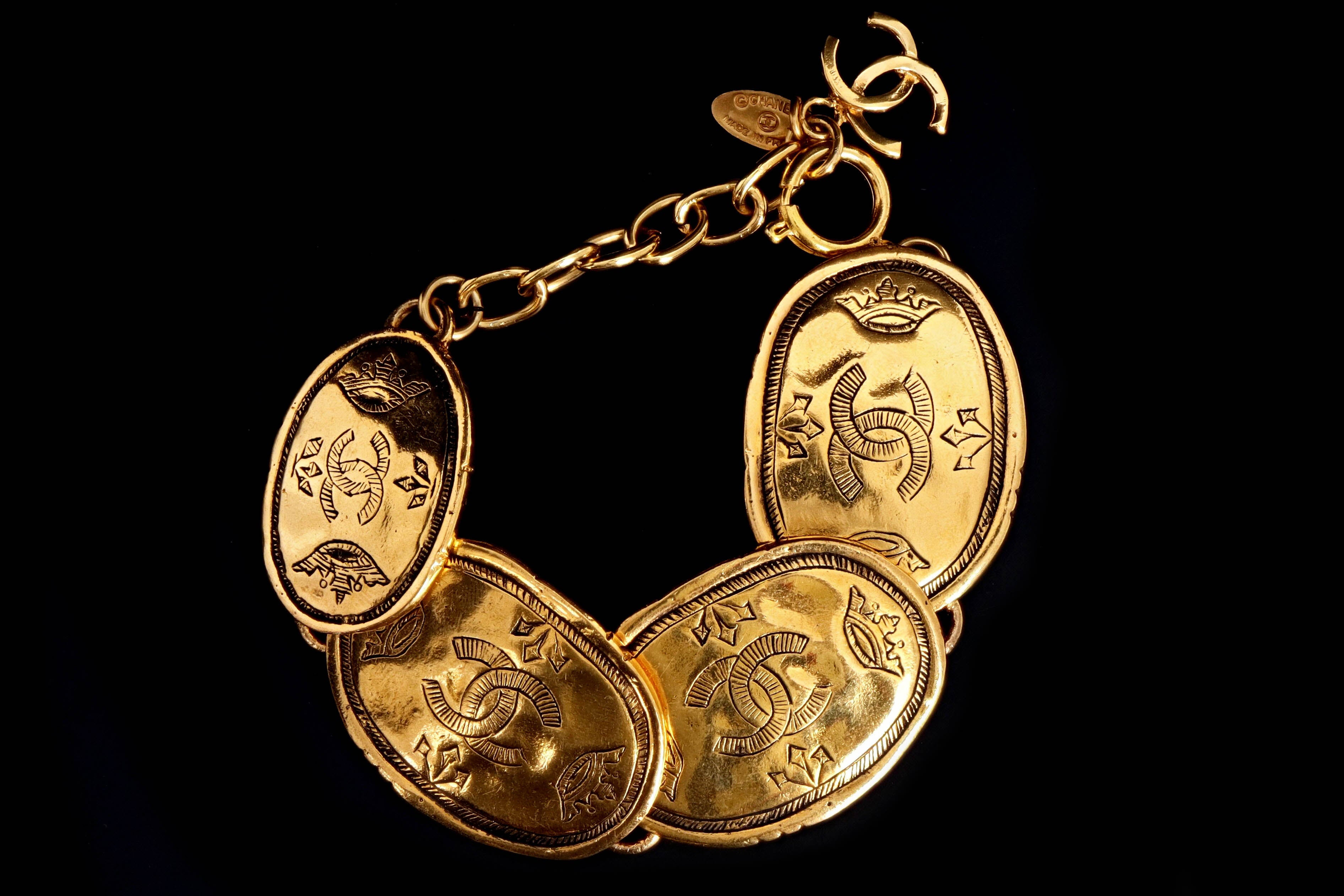 Vintage Chanel Crown CC Bracelet - Queen May