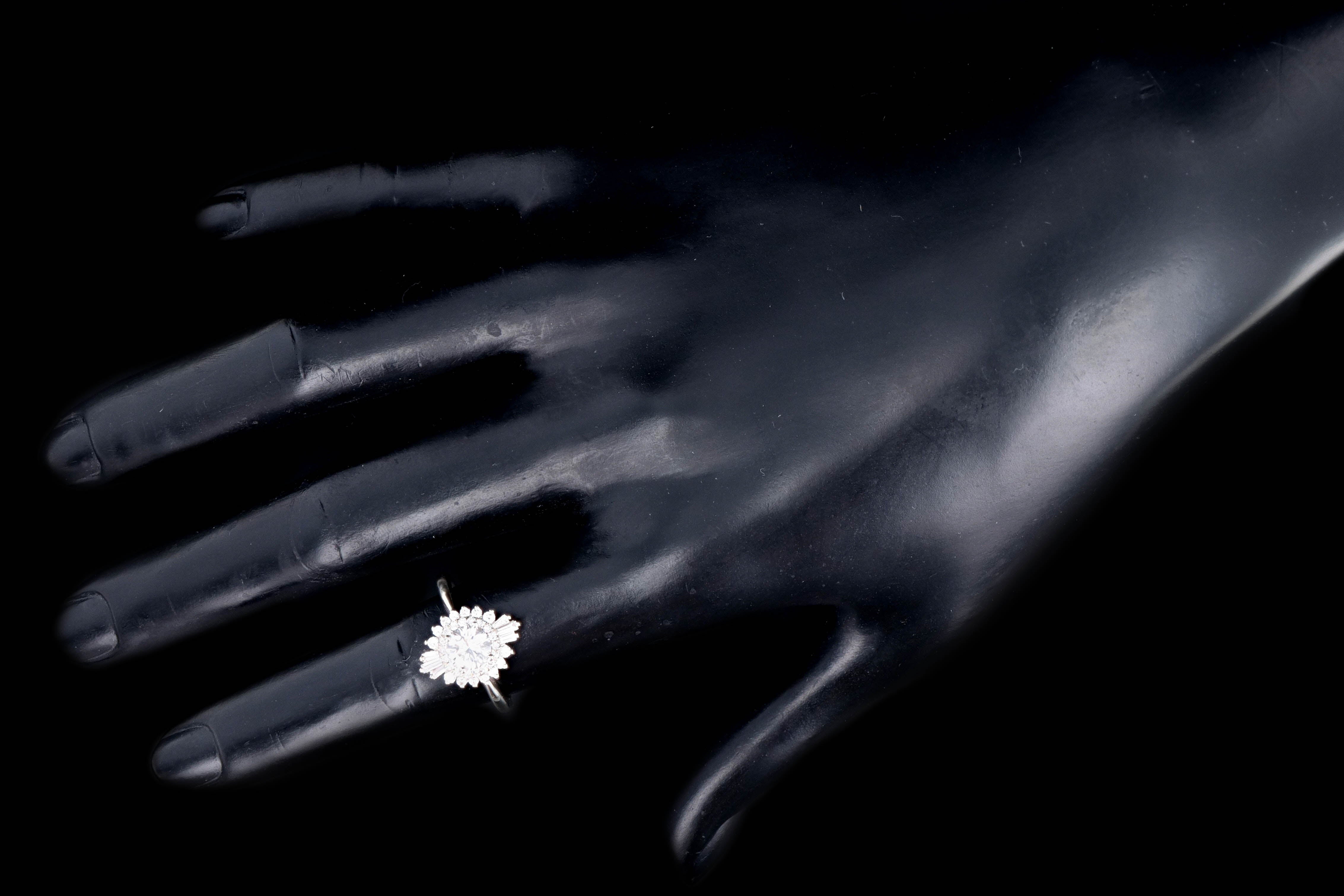 New 14K White Gold .72 Carat Round Brilliant Diamond Engagement Ring GIA Certified - Queen May