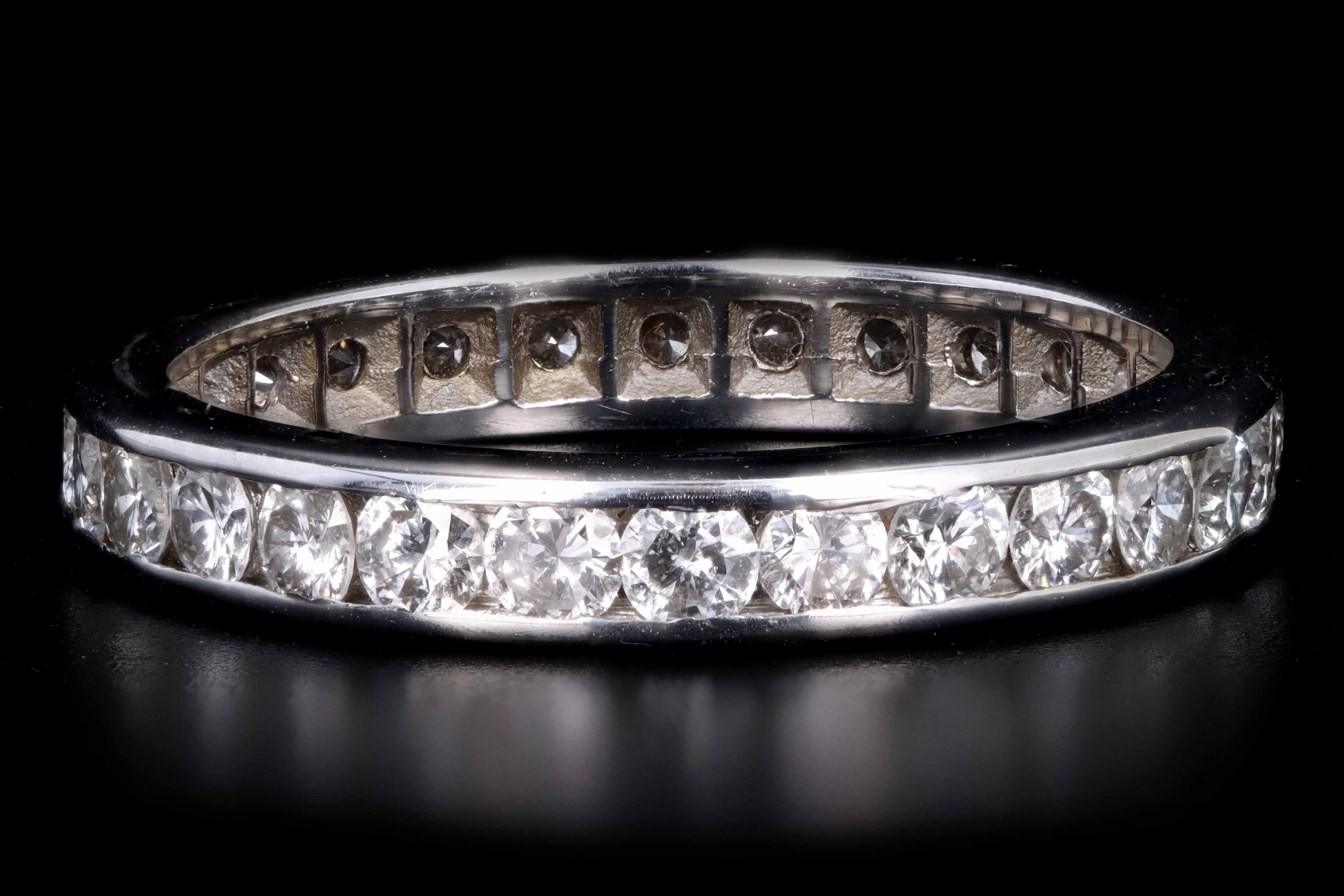 14K White Gold 1.5 Carat Diamond Eternity Band Ring Size 5.5 - Queen May