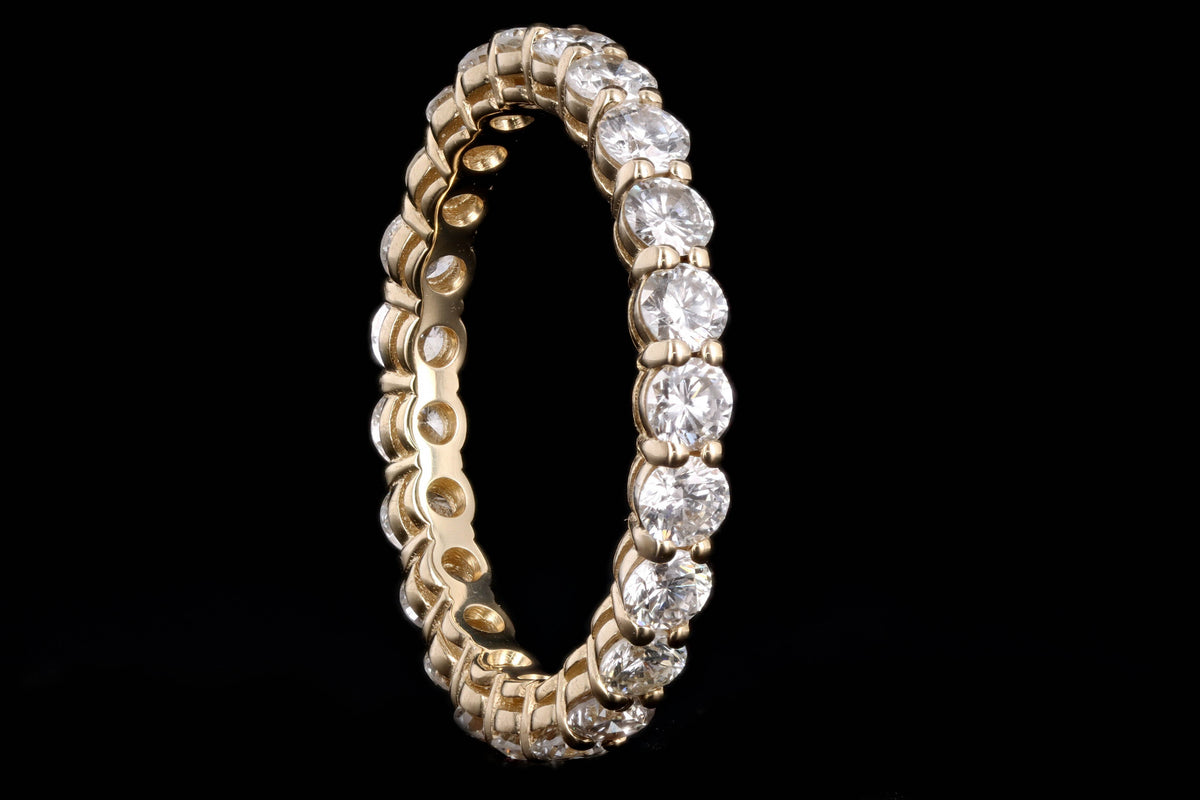 14K Yellow Gold or Platinum 1.72 Carat Round Brilliant Diamond Eternity Band - Queen May