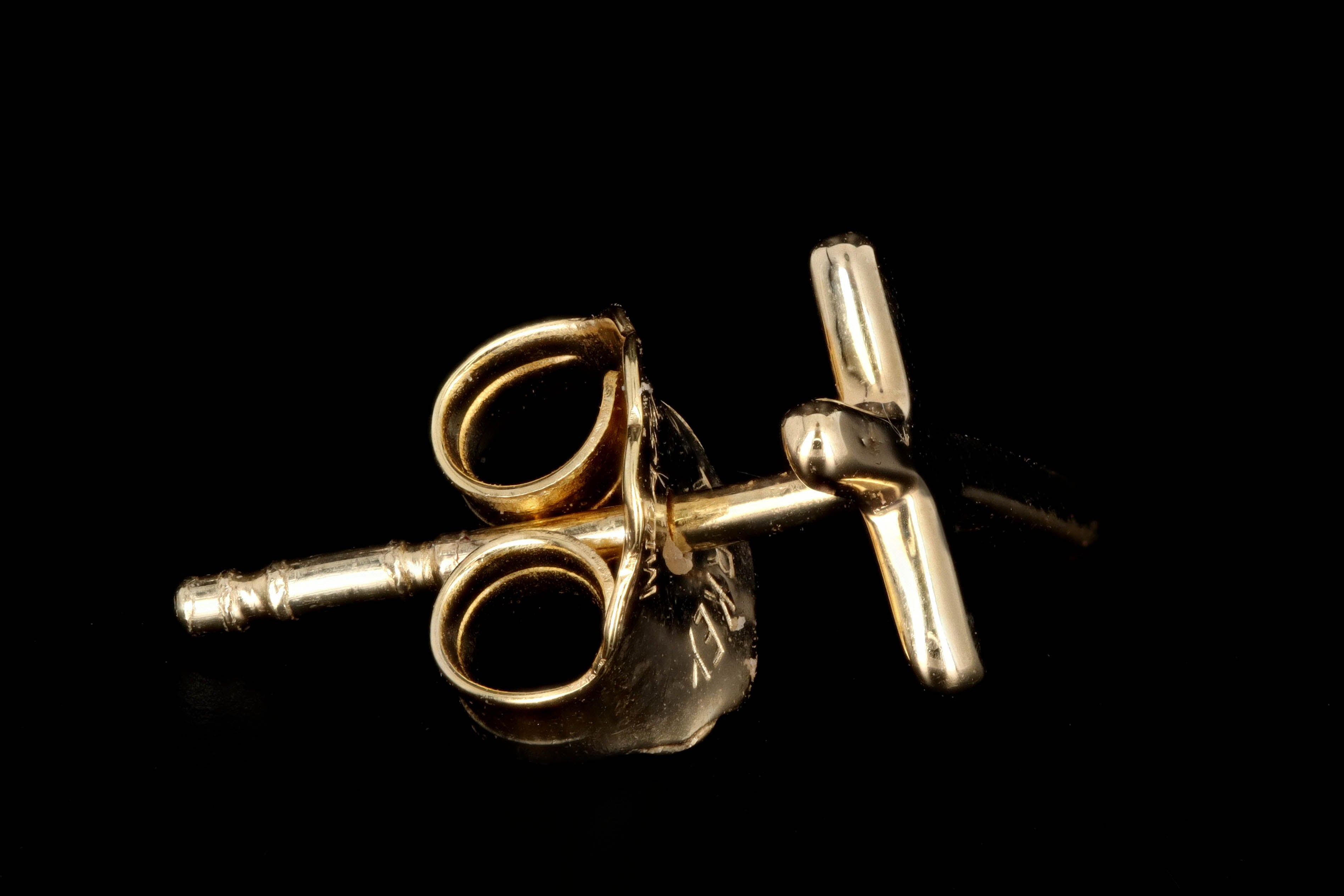 New 14K Yellow Gold Cross Stud Earrings - Queen May