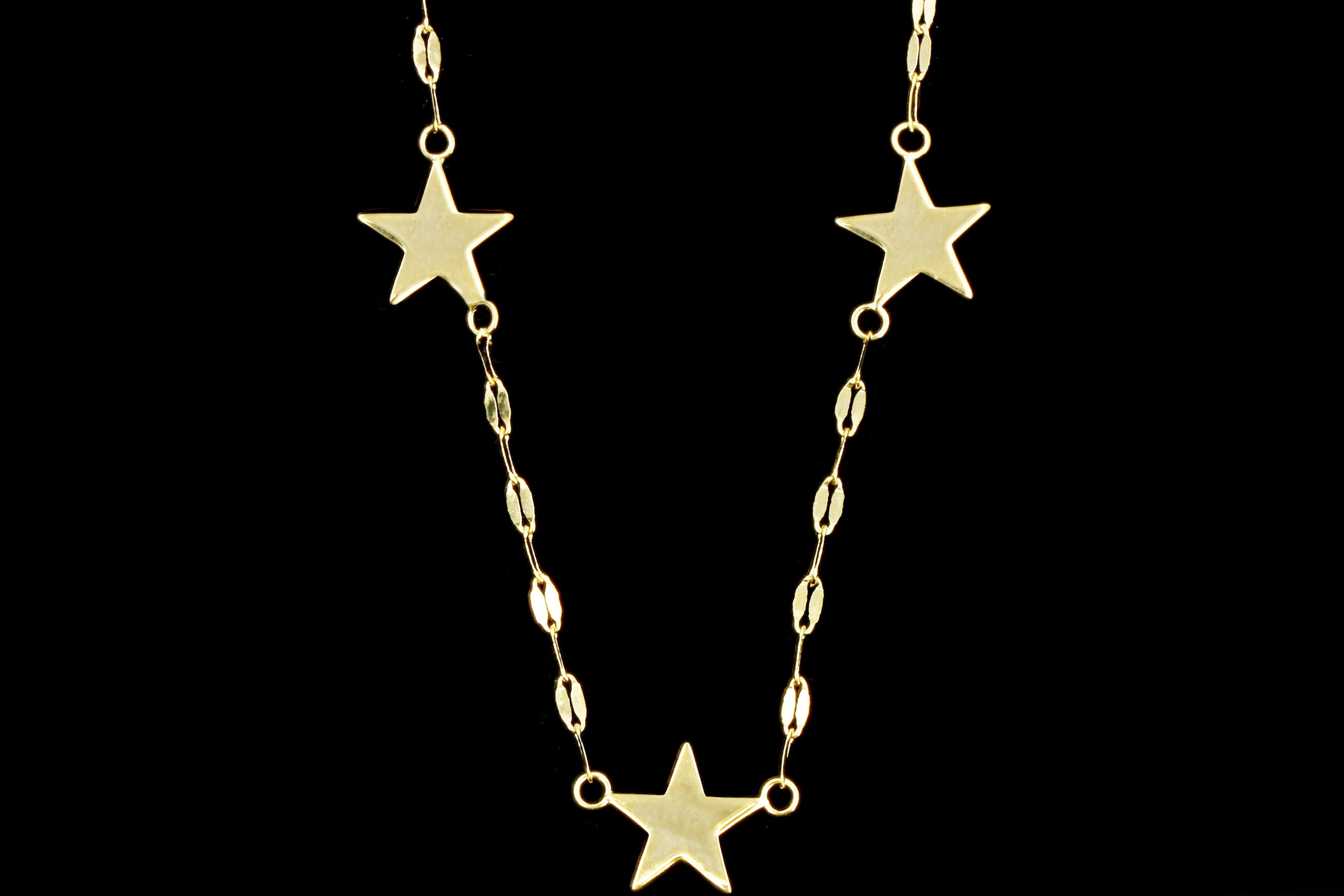 New 14K Yellow Gold Star Station Necklace - Queen May