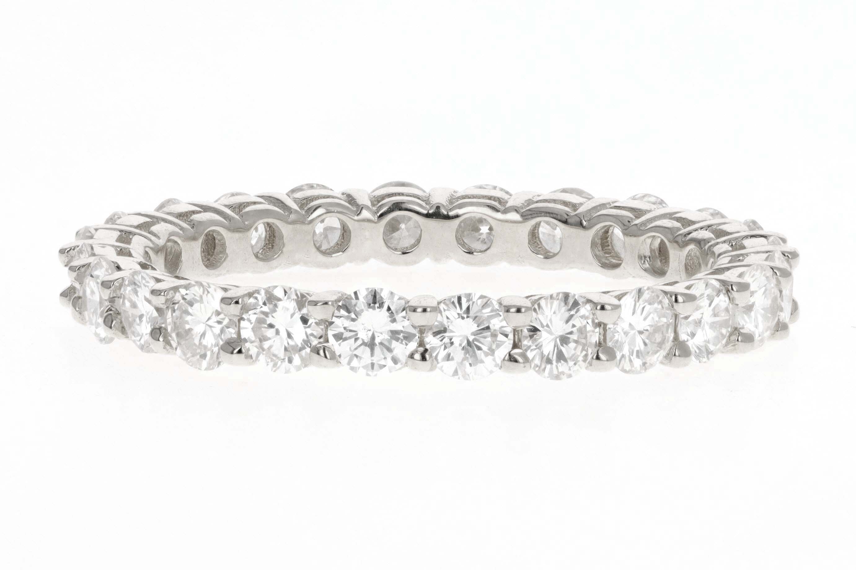 New Platinum 1.80 Carat Total Weight Diamond Eternity Band - Queen May