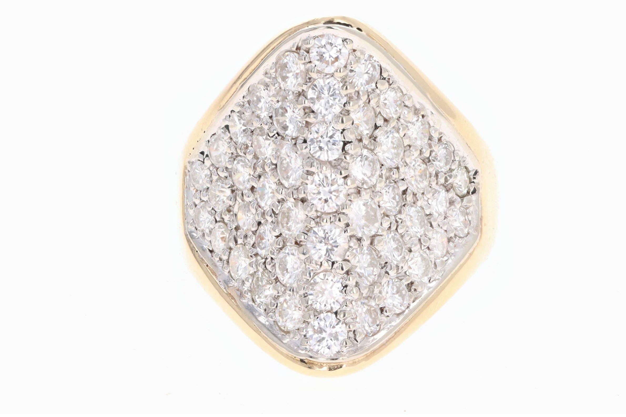 Vintage 14K Yellow Gold 2 Carat Total Weight Diamond Ring - Queen May