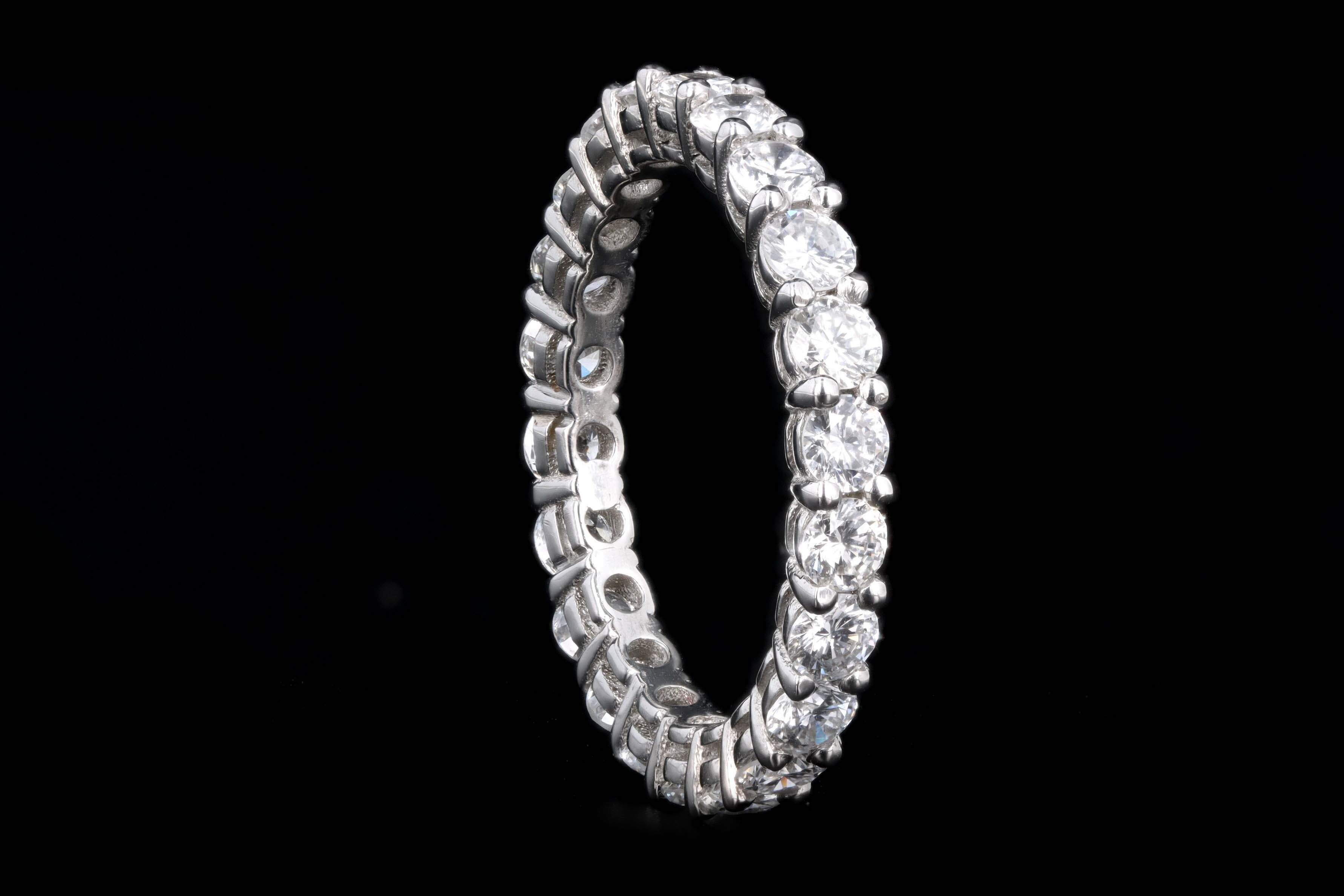New Platinum 1.80 Carat Total Weight Diamond Eternity Band - Queen May