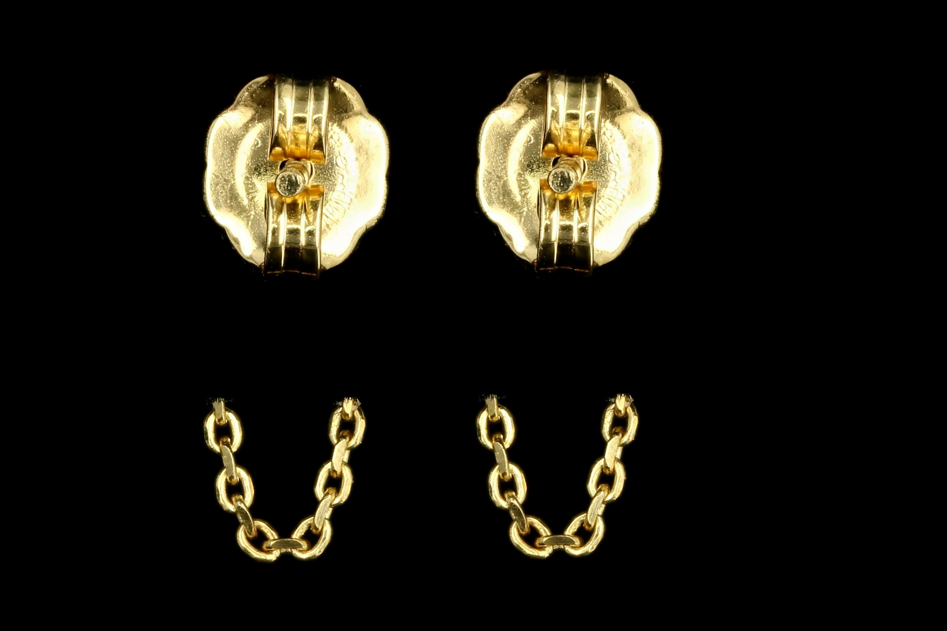 New 14K Yellow Gold Star Chain Stud Earrings - Queen May