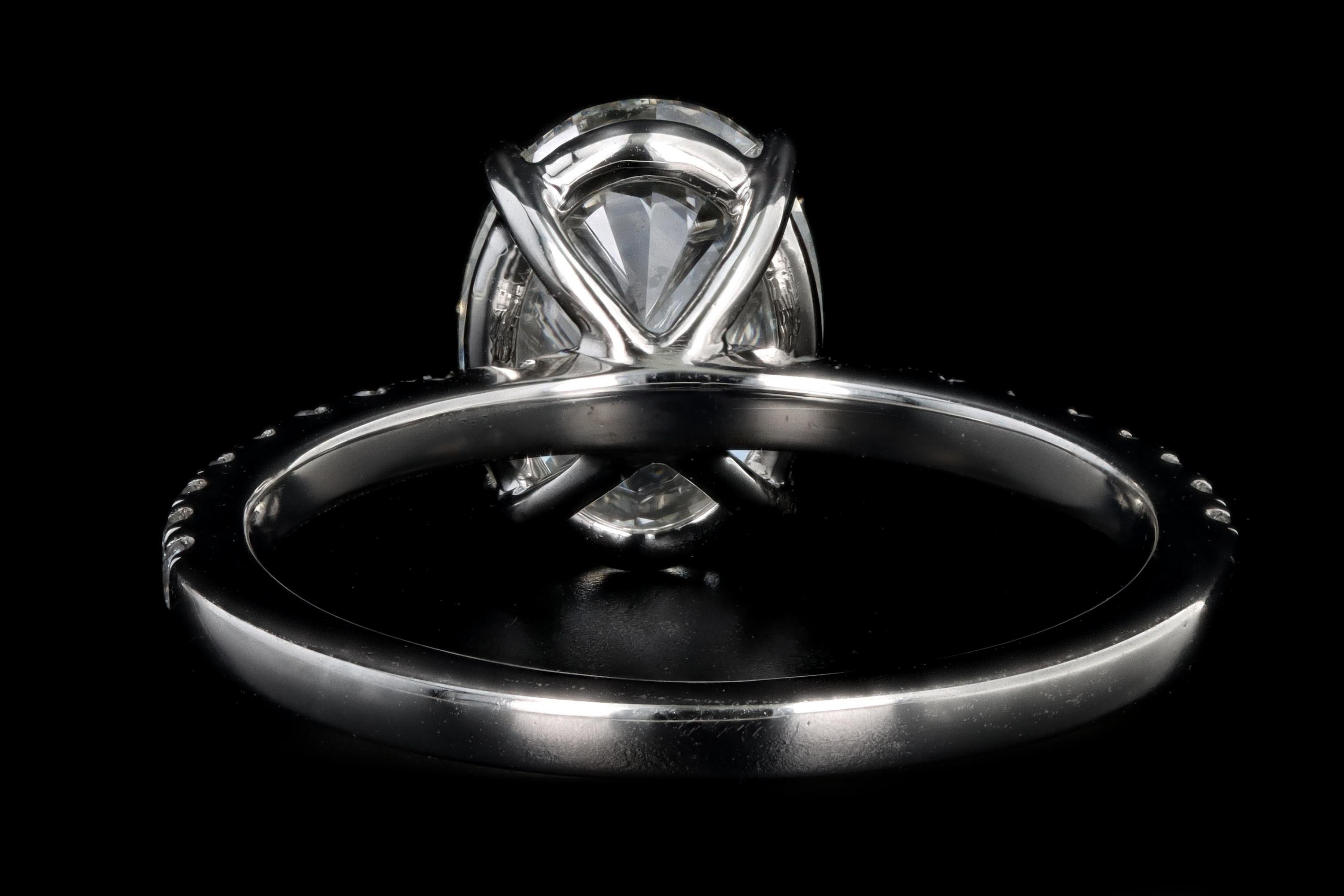New Platinum 2.02 Carat Oval Diamond Engagement Ring GIA Certified - Queen May