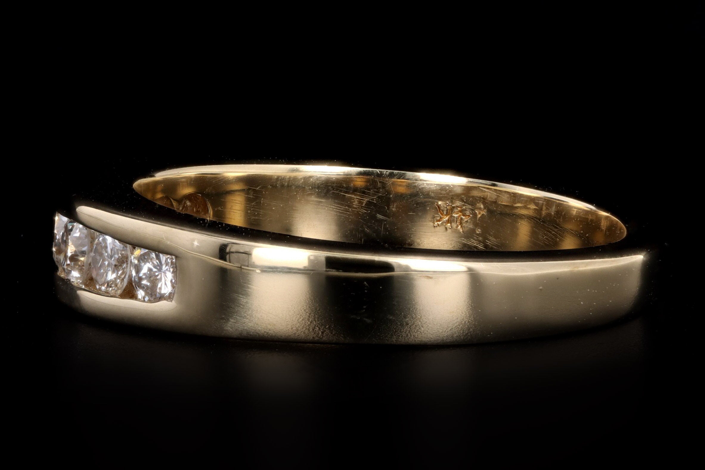 Modern 14K Yellow Gold .50 Carat Total Weight Diamond Channel Wedding Band - Queen May