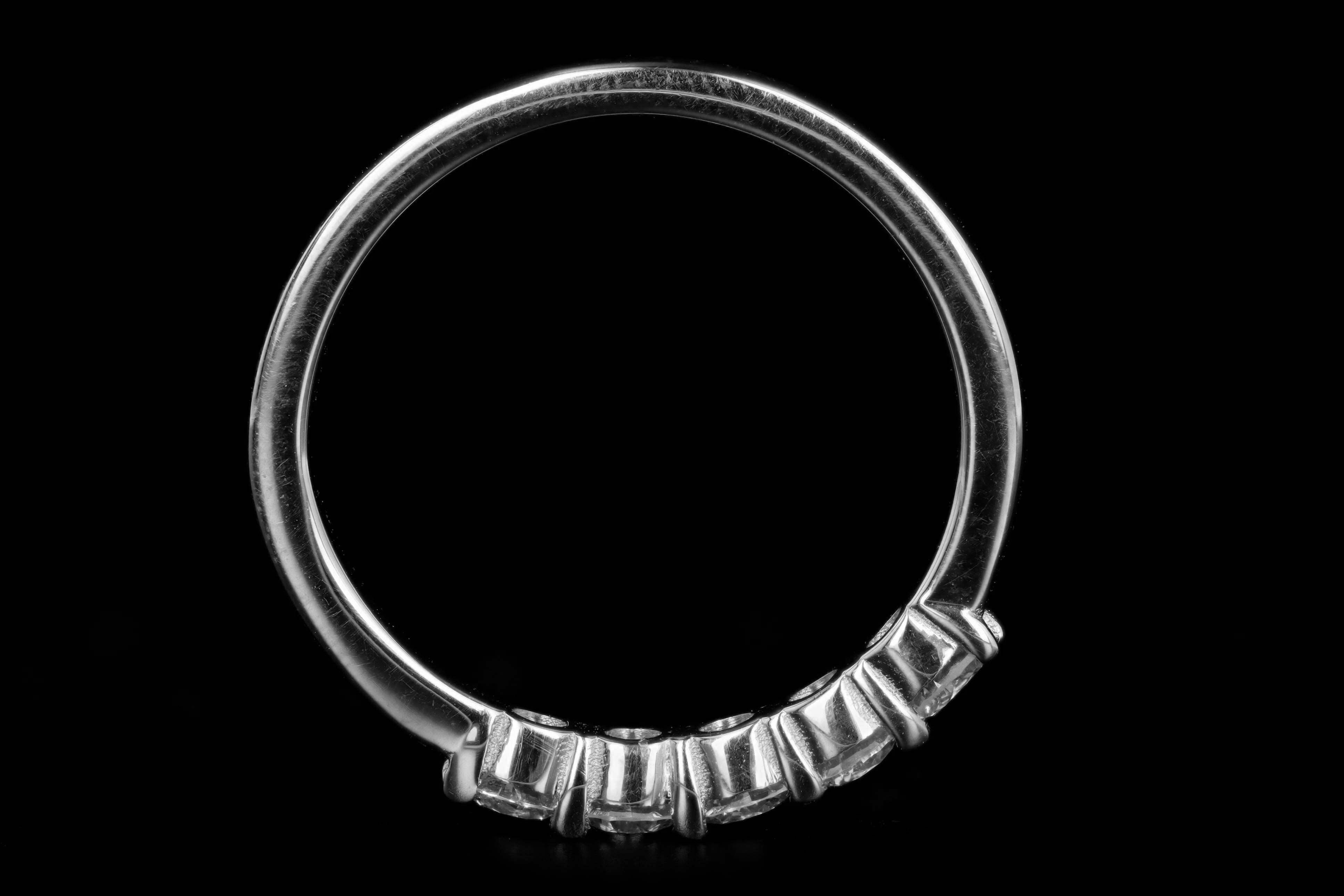 New Platinum .59 Carat Total Weight Diamond Five Stone Band - Queen May