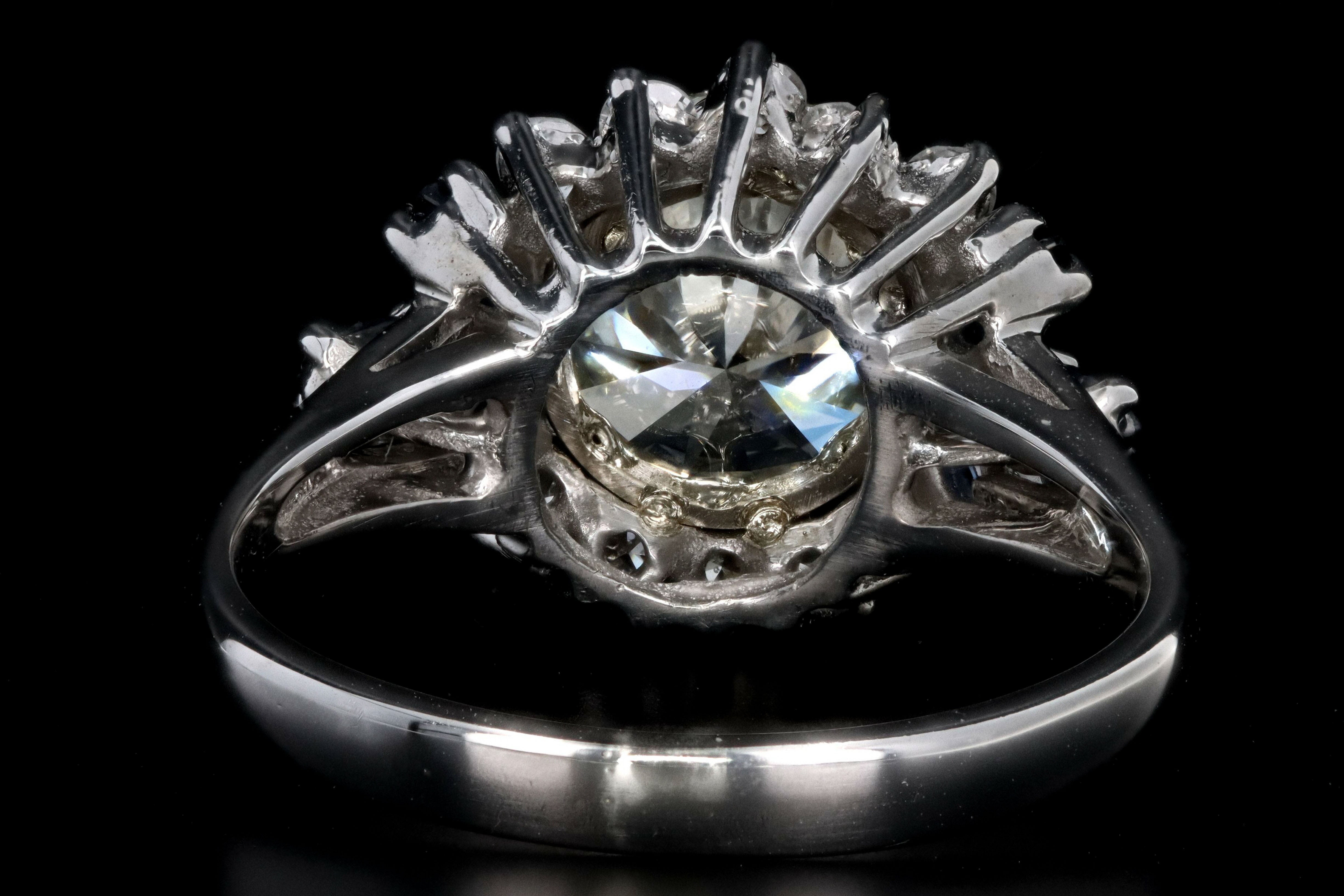 Modern 14K White Gold 2.01 Carat Round Brilliant Diamond & Sapphire Engagement Ring - Queen May