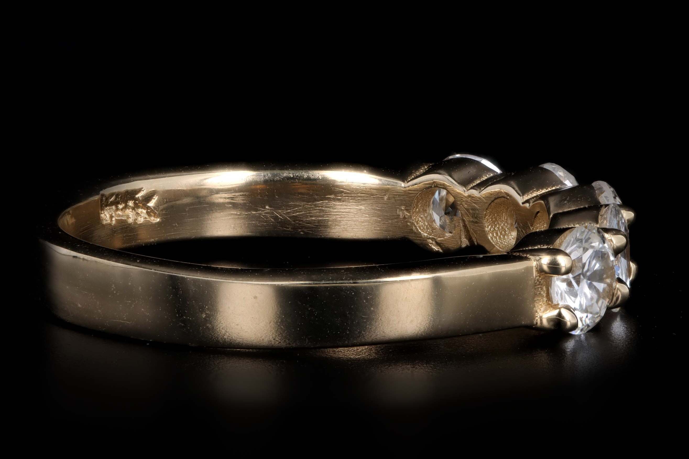 New Platinum or 14K Yellow Gold 1 Carat Total Weight Diamond Five Stone Band - Queen May