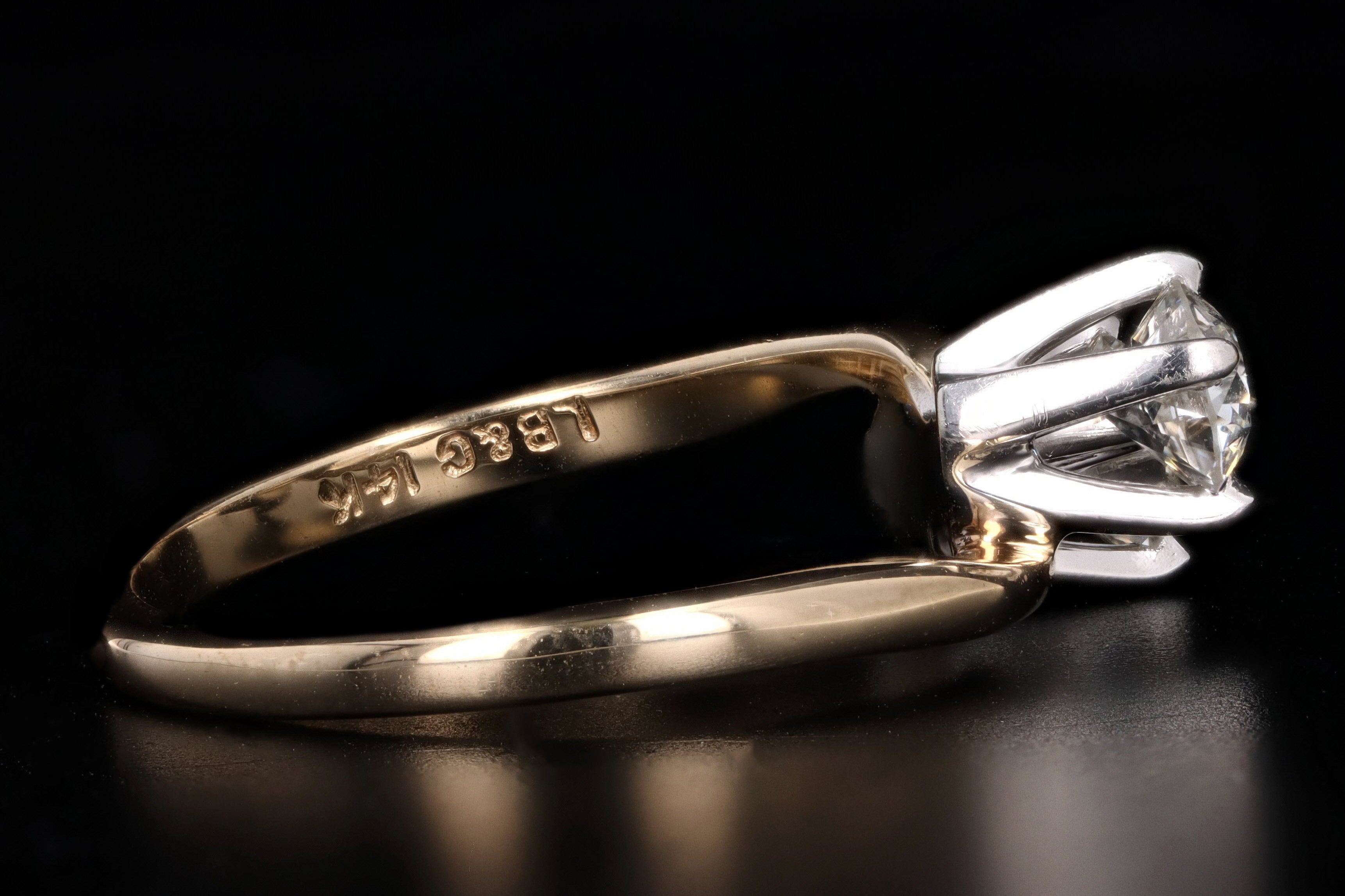 Vintage 14K Gold Old European Cut Diamond Toi Et Moi Ring - Queen May