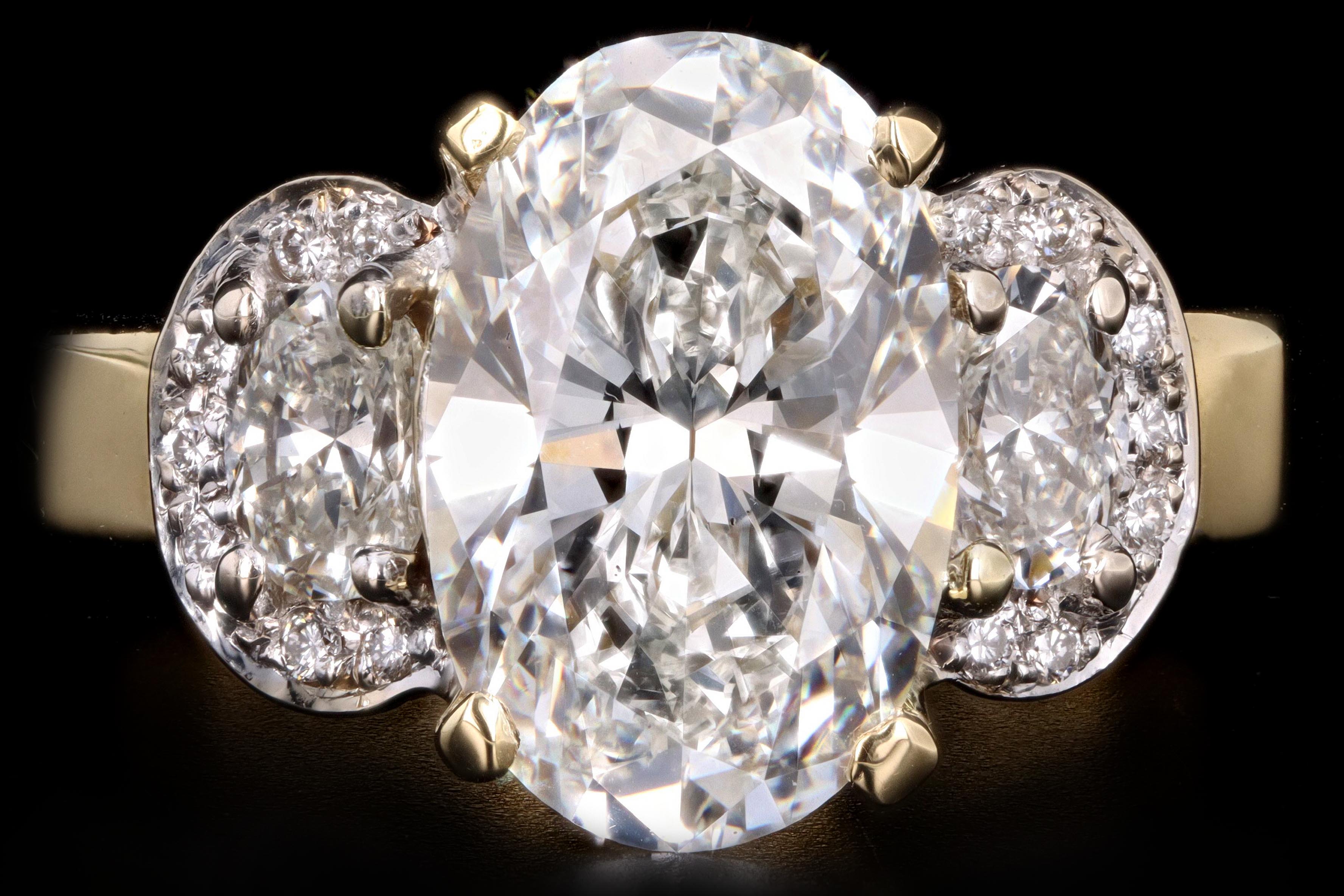 Modern Gregg Ruth 3.27 Carat Oval Diamond Engagement Ring GIA Certified - Queen May