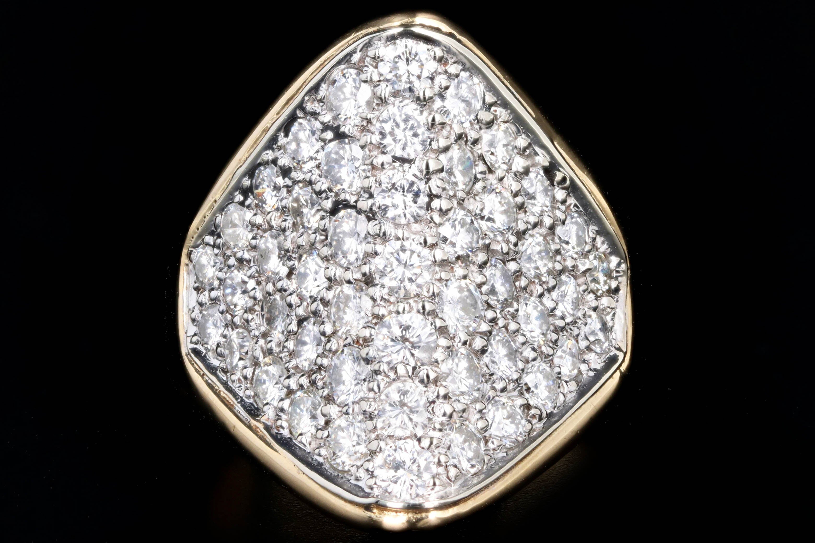 Vintage 14K Yellow Gold 2 Carat Total Weight Diamond Ring - Queen May