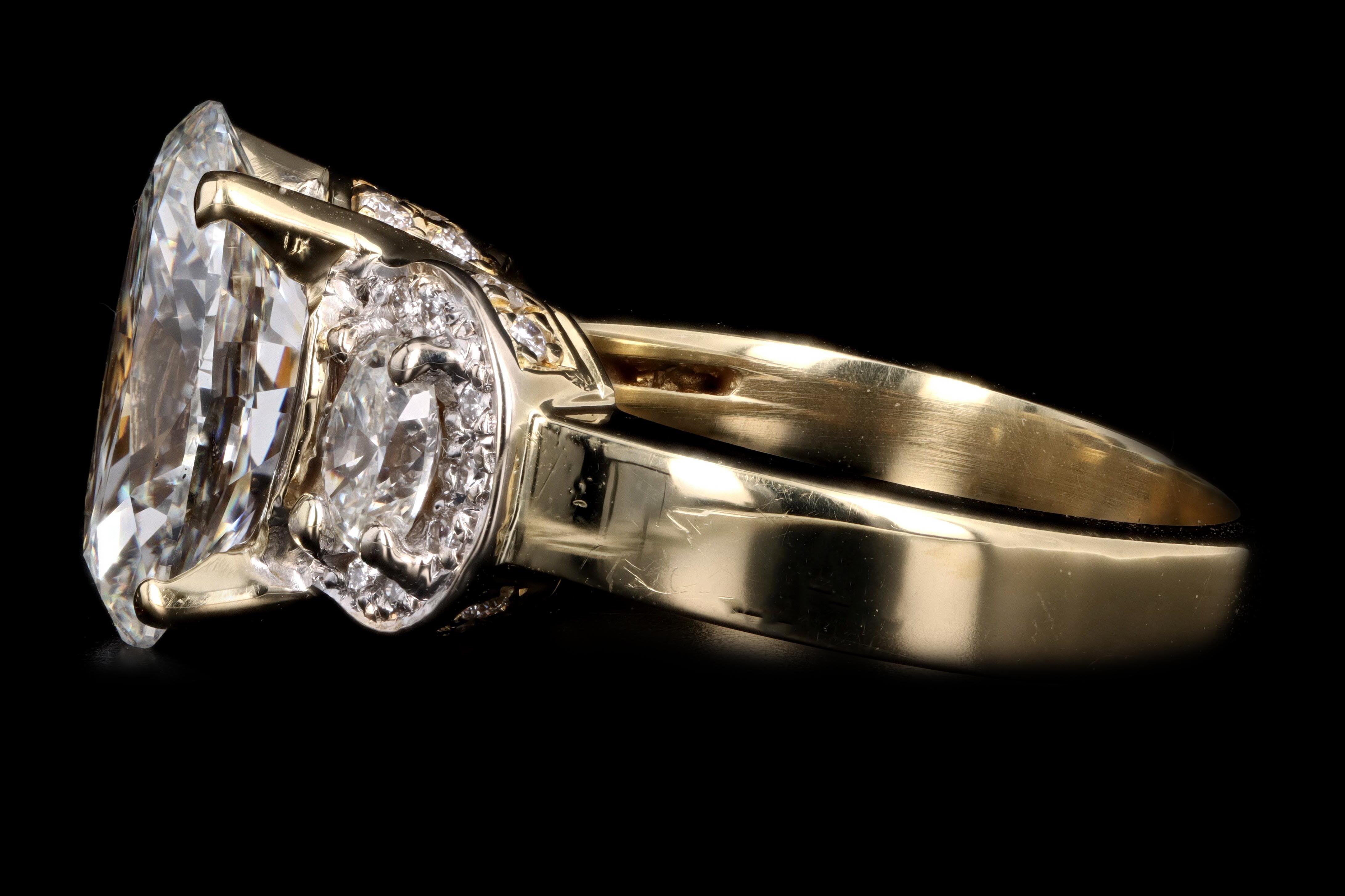 Modern Gregg Ruth 3.27 Carat Oval Diamond Engagement Ring GIA Certified - Queen May