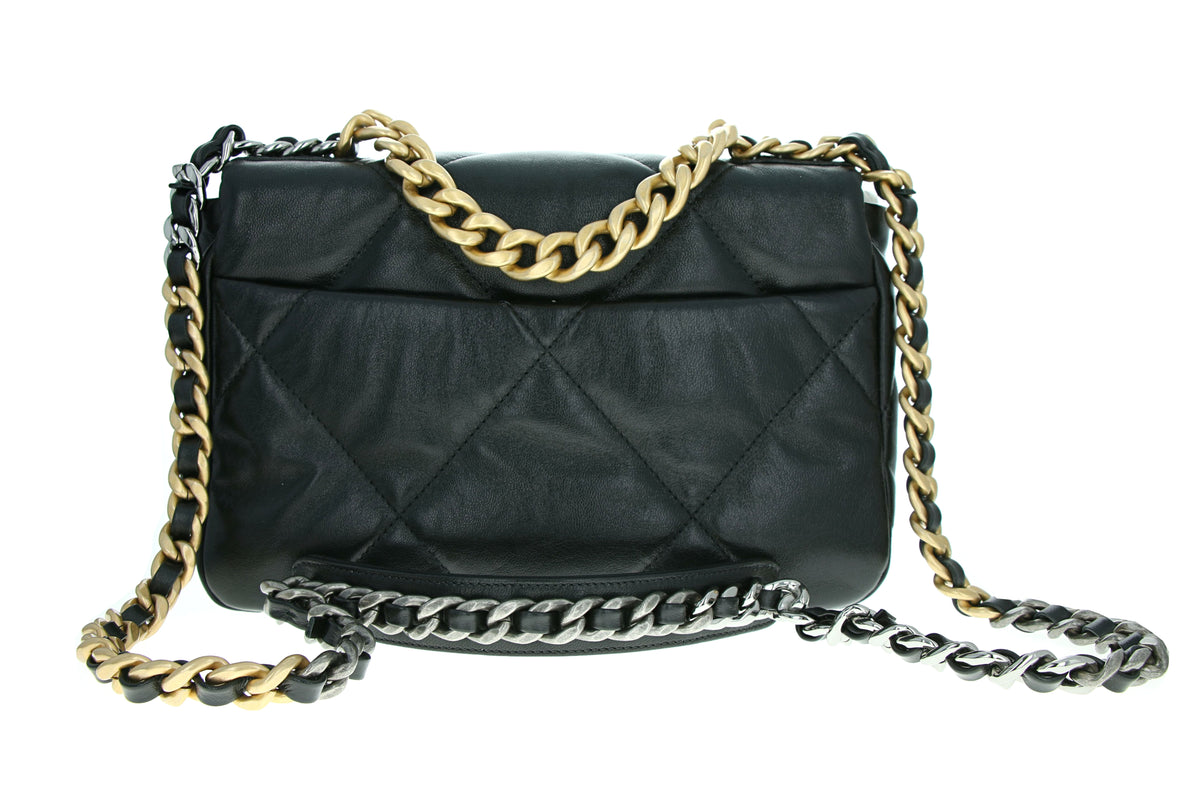 Chanel Lambskin Quilted Medium 19 Flap Black - Queen May