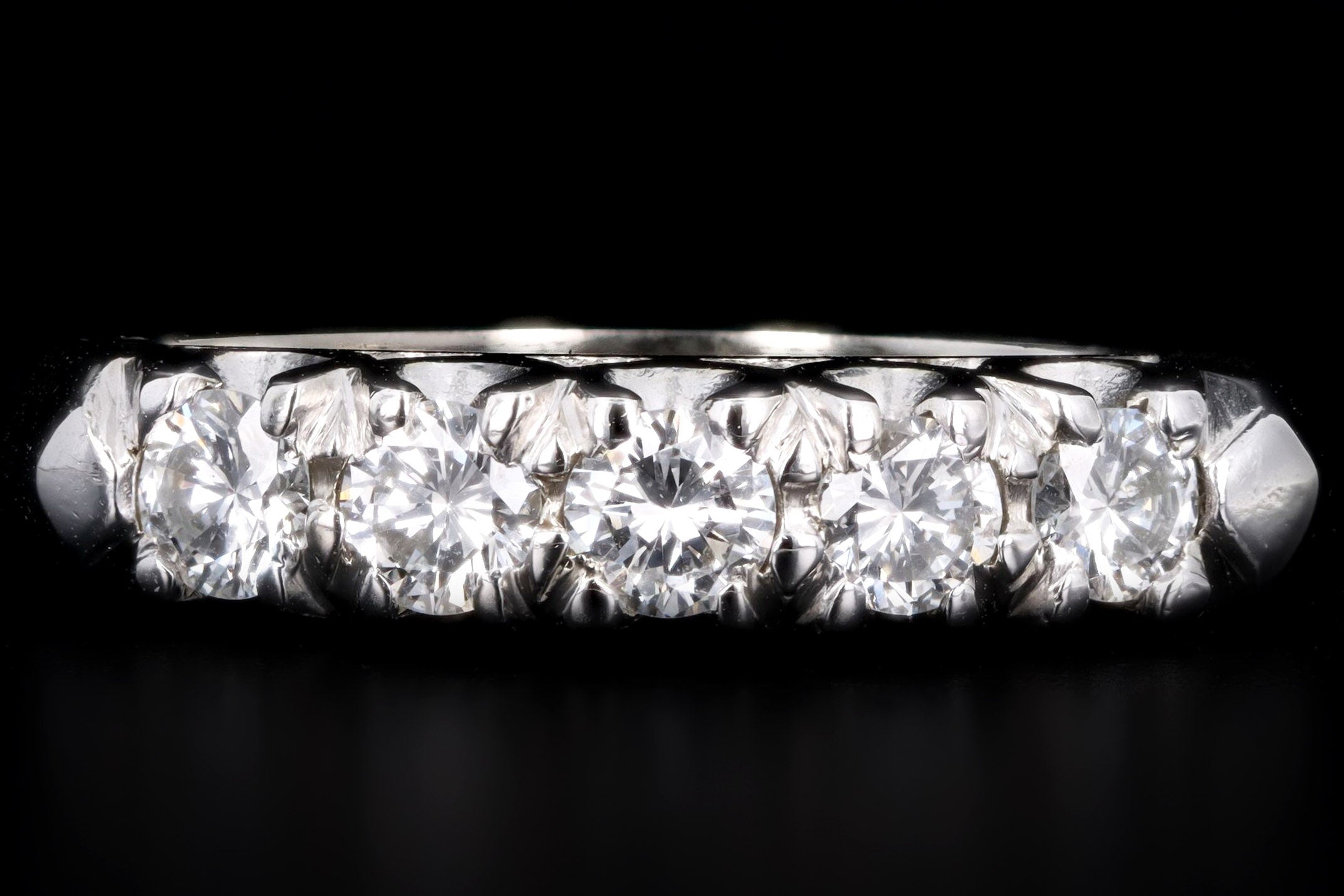 Vintage 14K White Gold .4 Carat Total Weight Diamond Wedding Band - Queen May