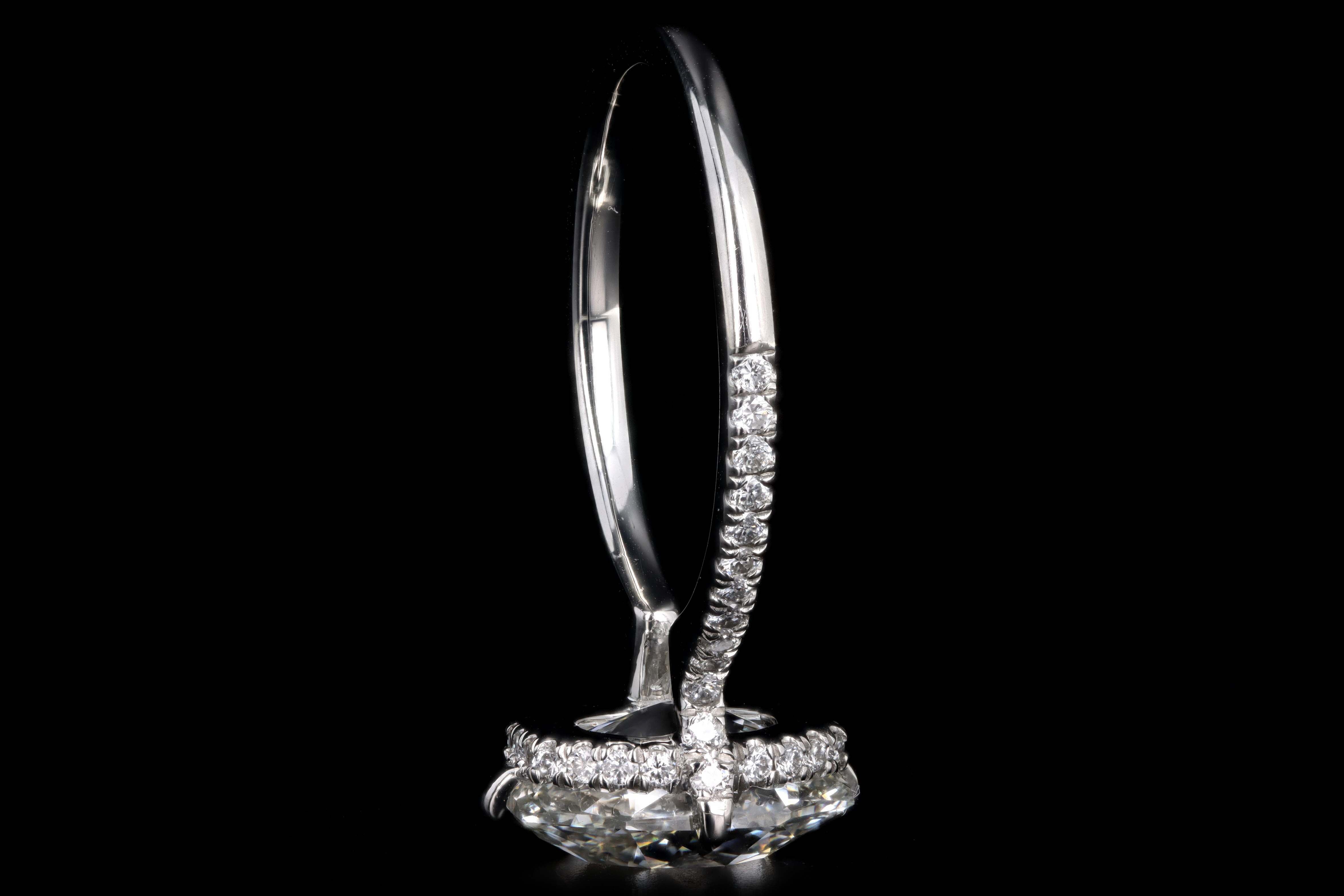 New Platinum 3.30 Carat Antique Radiant Cut Diamond Engagement Ring GIA Certified - Queen May