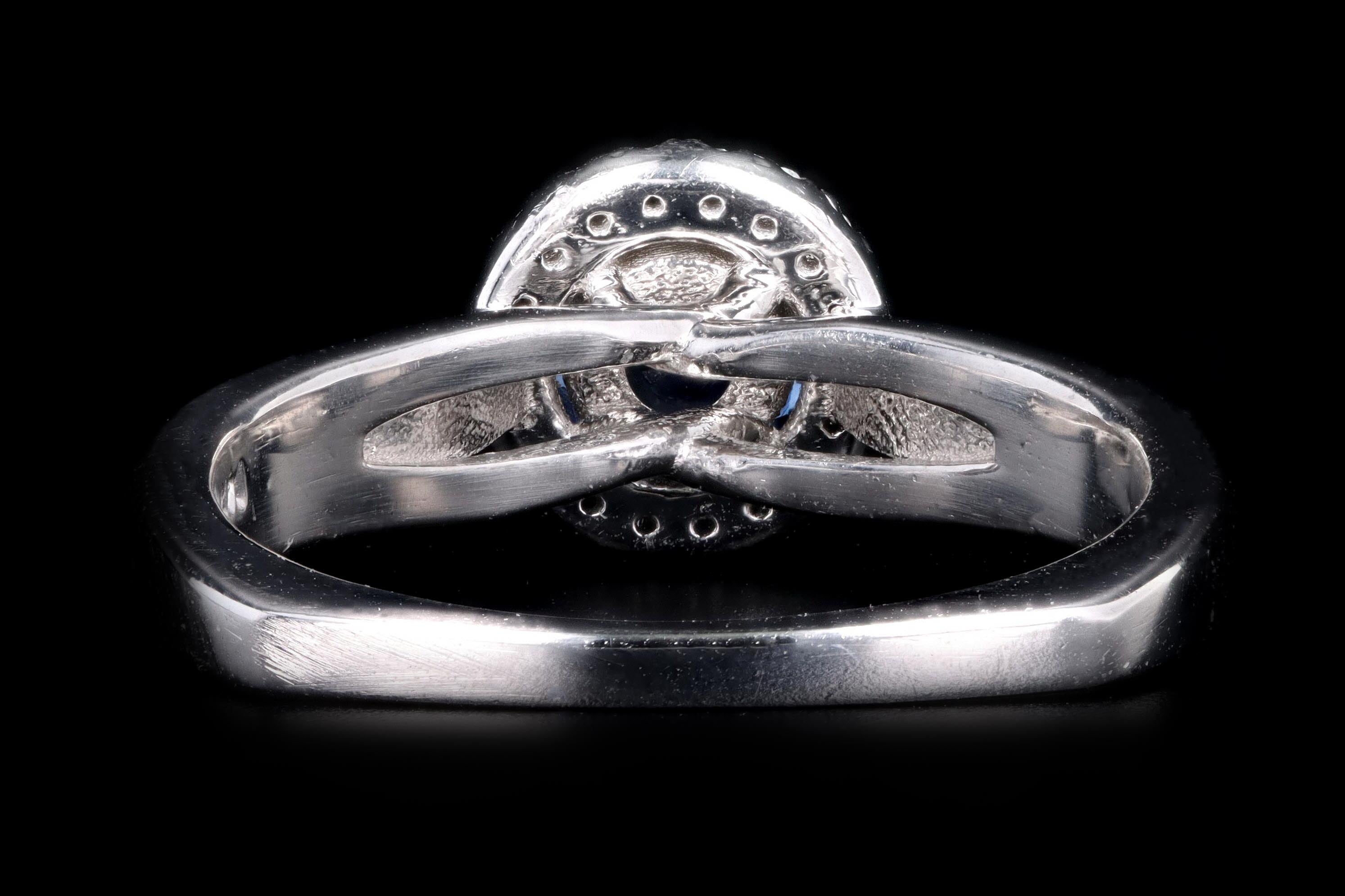 Modern 14K White Gold .86 Carat Natural Sapphire and Diamond Ring - Queen May