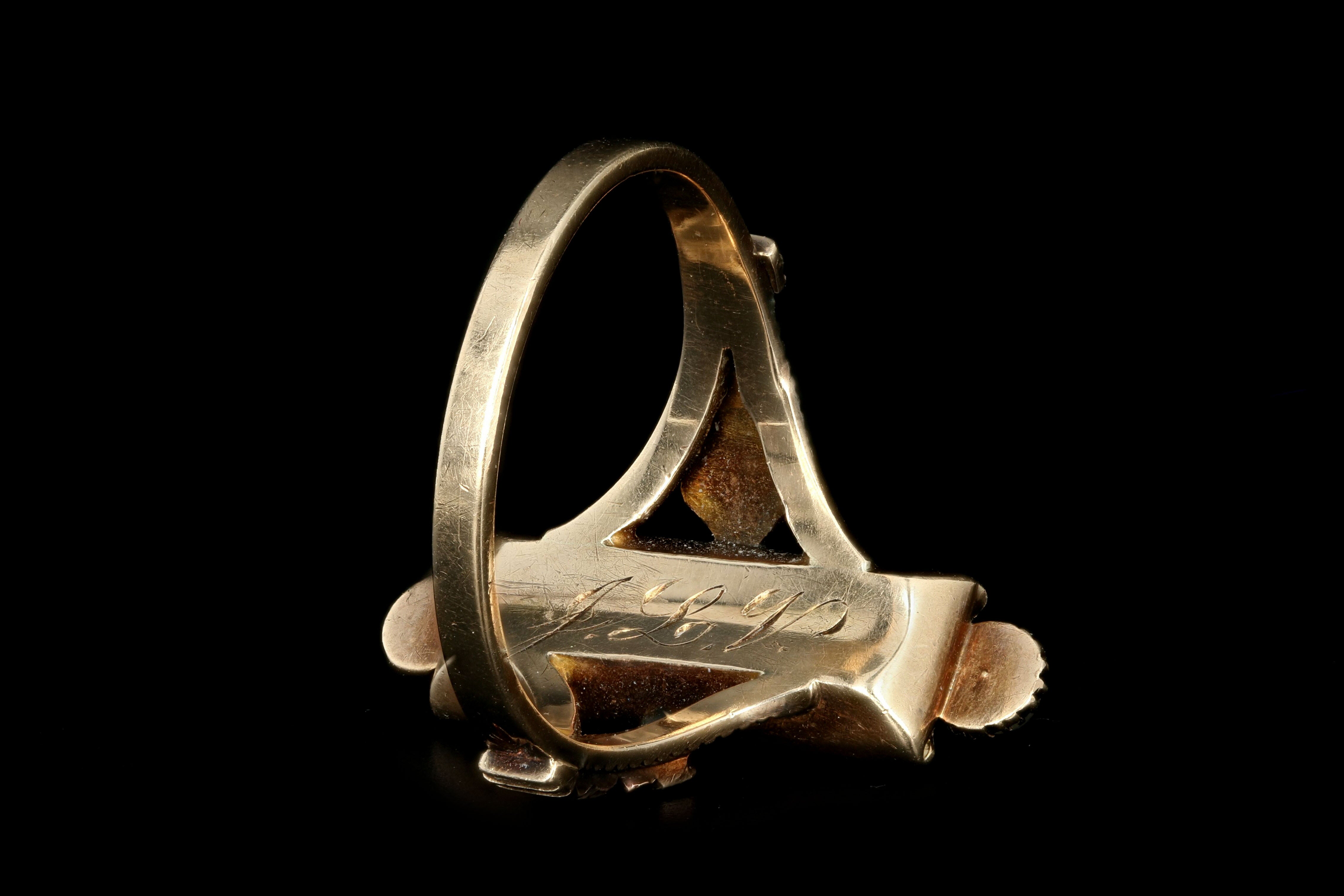 Victorian 14K Rose Gold Natural Turquoise & Pearl Ring - Queen May