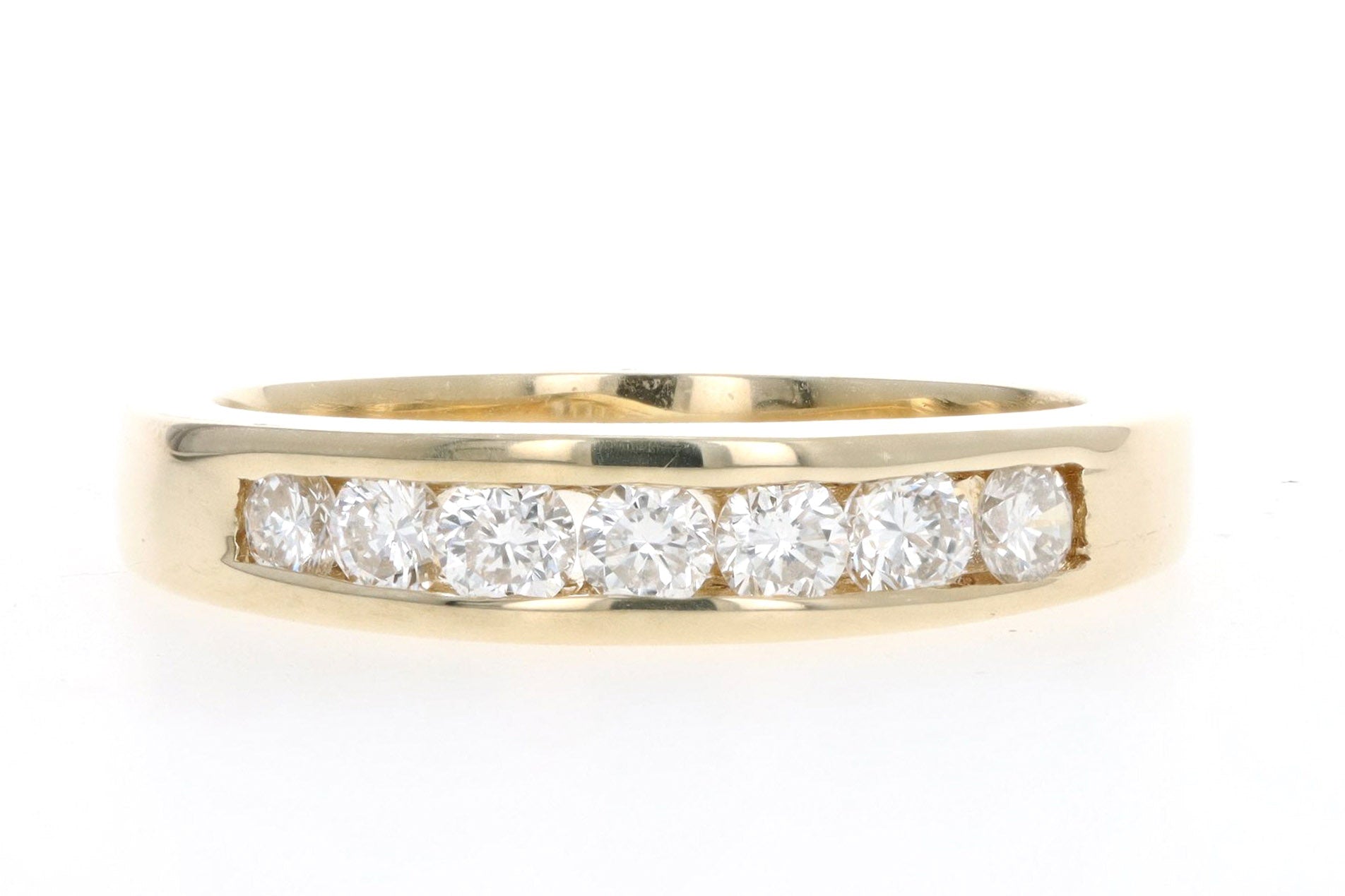 Modern 14K Yellow Gold .50 Carat Total Weight Diamond Channel Wedding Band - Queen May