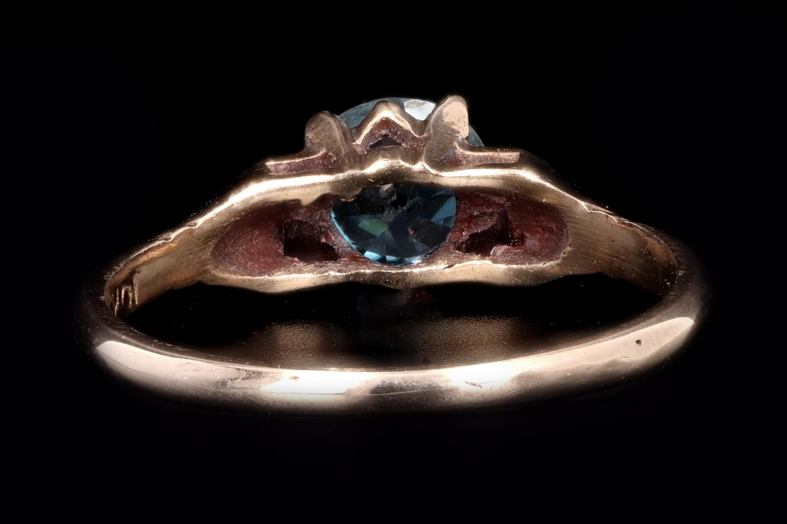 Victorian 10K Yellow Gold .95 Carat Old European Cut Zircon Ring - Queen May