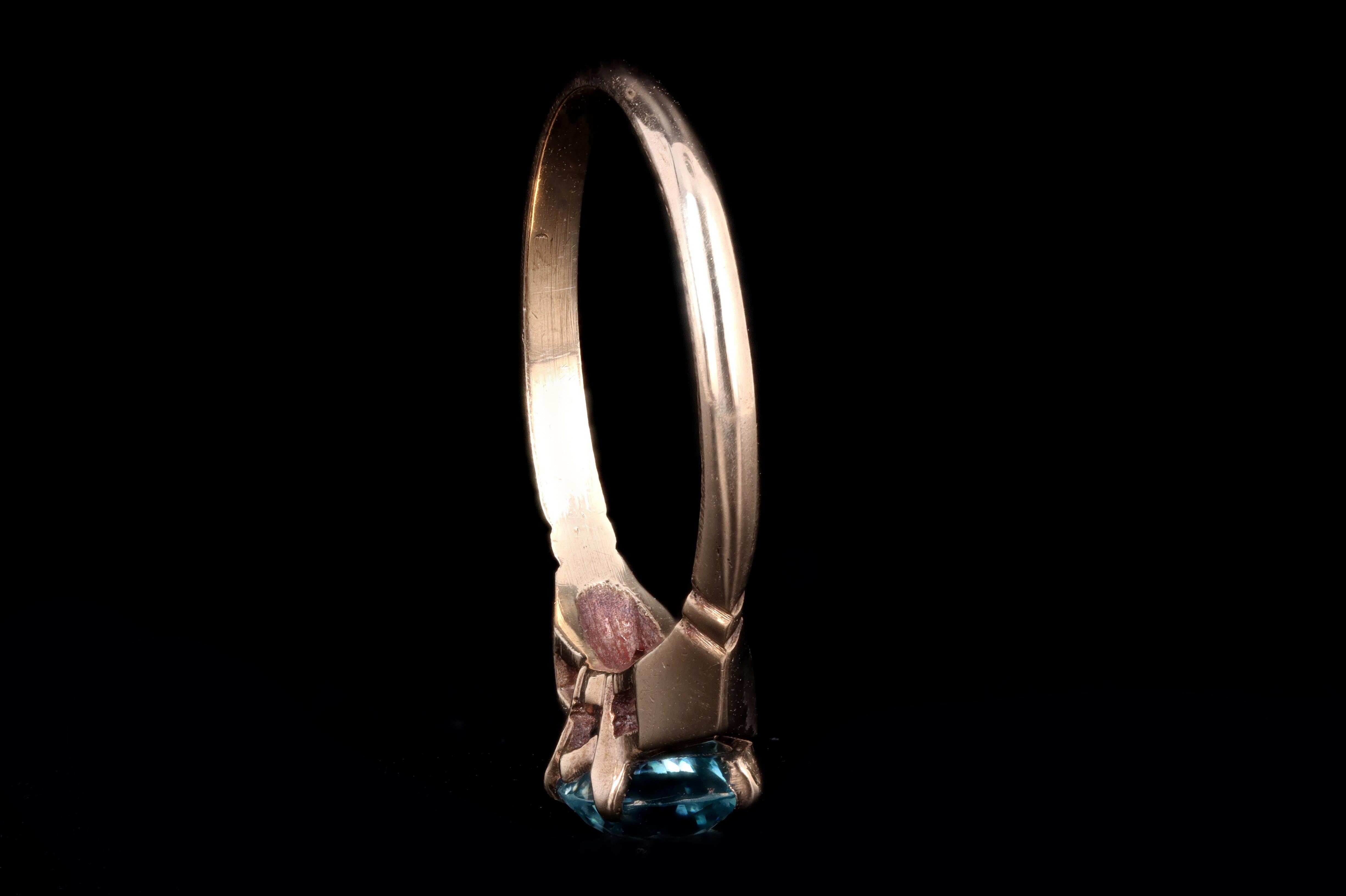 Victorian 10K Yellow Gold .95 Carat Old European Cut Zircon Ring - Queen May