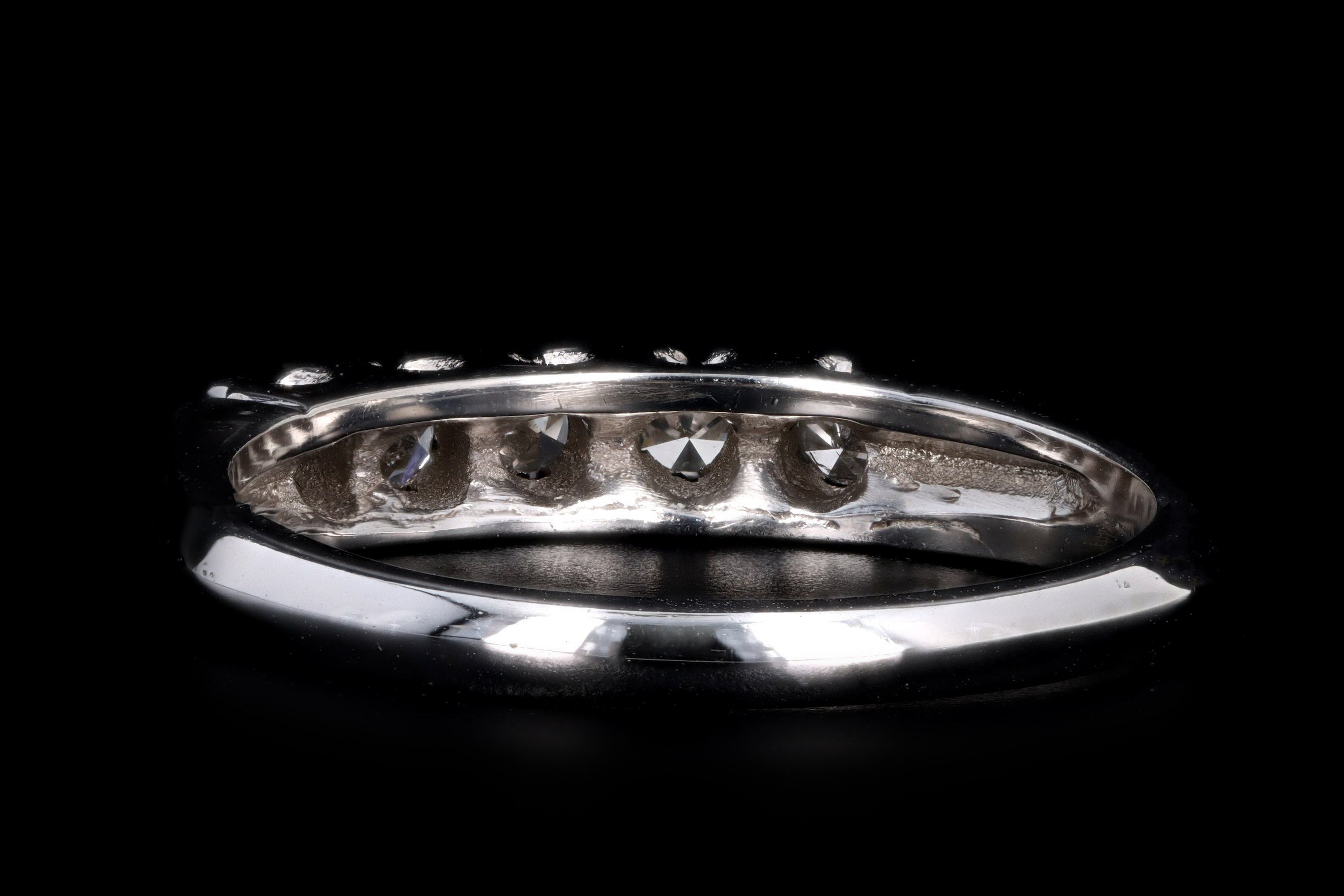 Vintage 14K White Gold .1 Carat Total Weight Diamond Wedding Band - Queen May