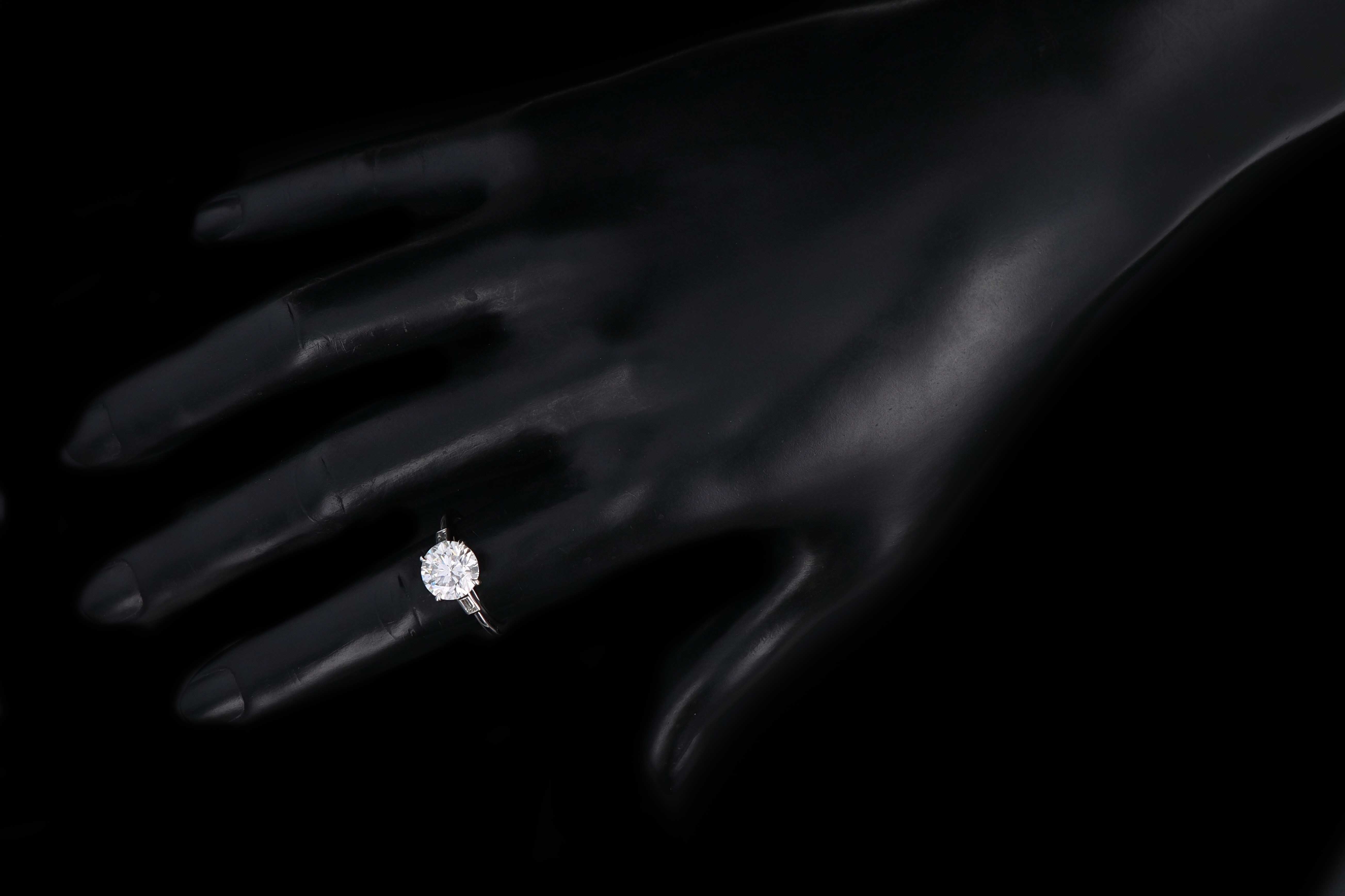 New Platinum 2.51 Carat Round Brilliant Diamond Engagement Ring GIA Certified - Queen May