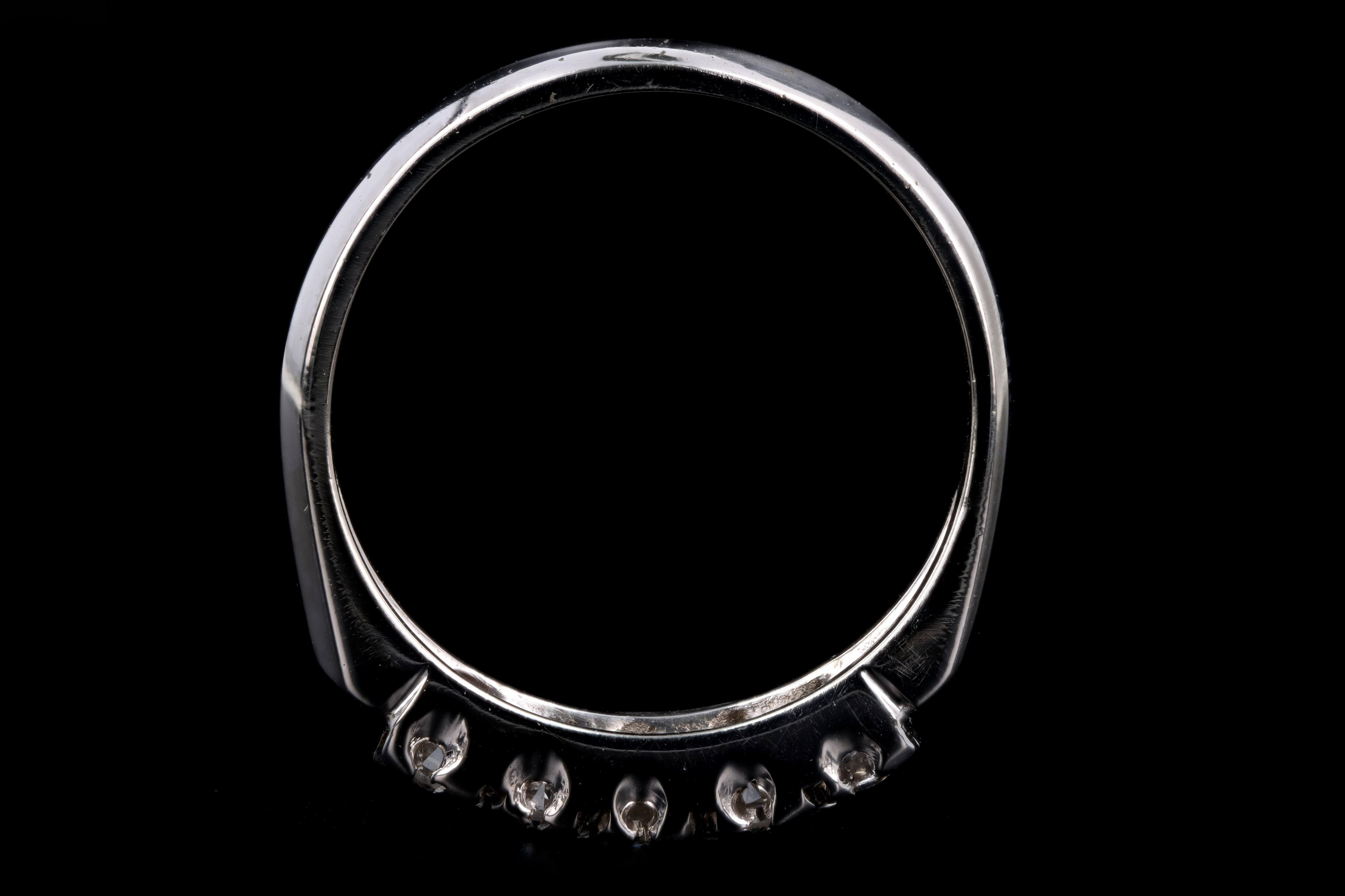 Vintage 14K White Gold .1 Carat Total Weight Diamond Wedding Band - Queen May