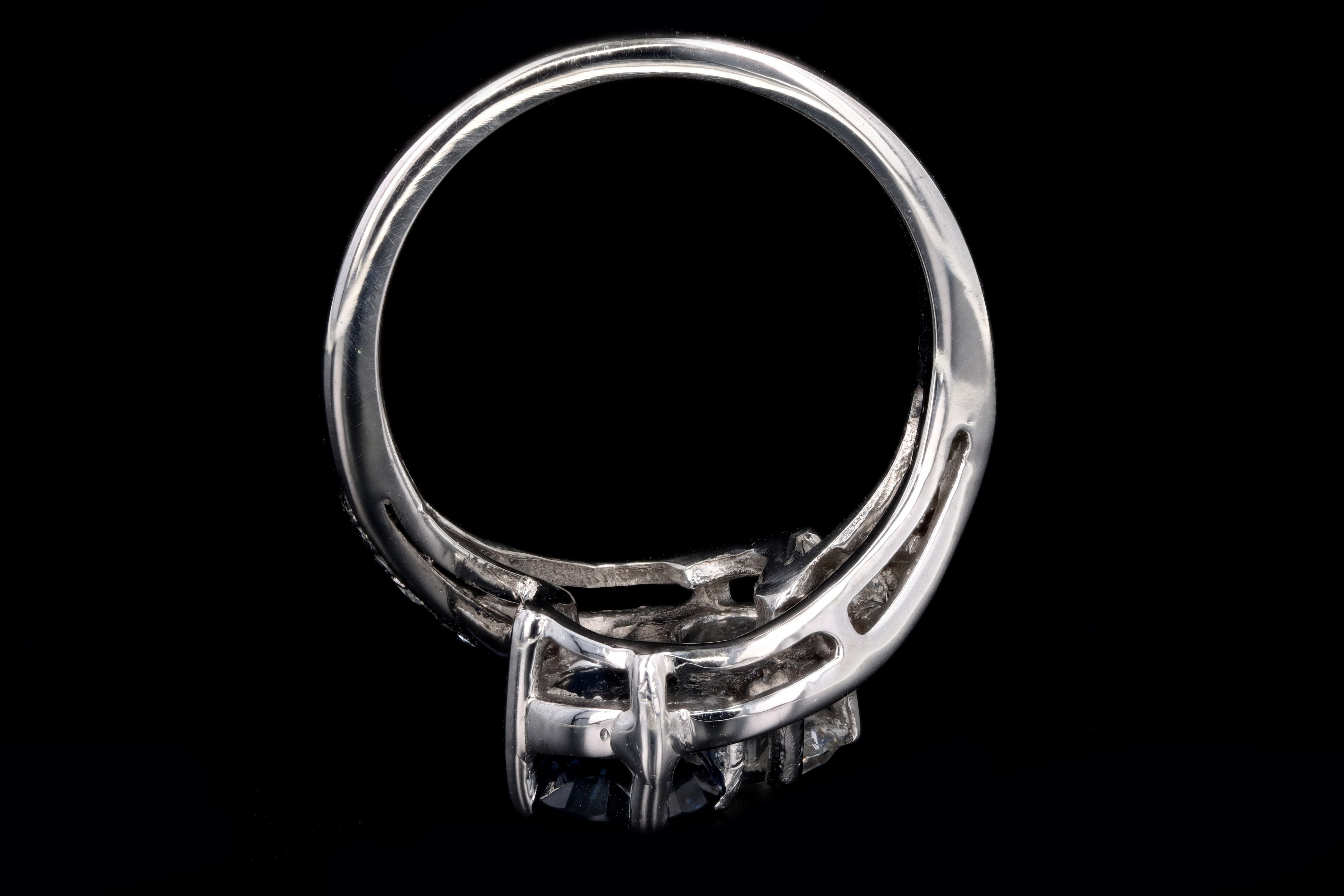 Vintage 14K White Gold Sapphire & Diamond Toi Et Moi Ring - Queen May