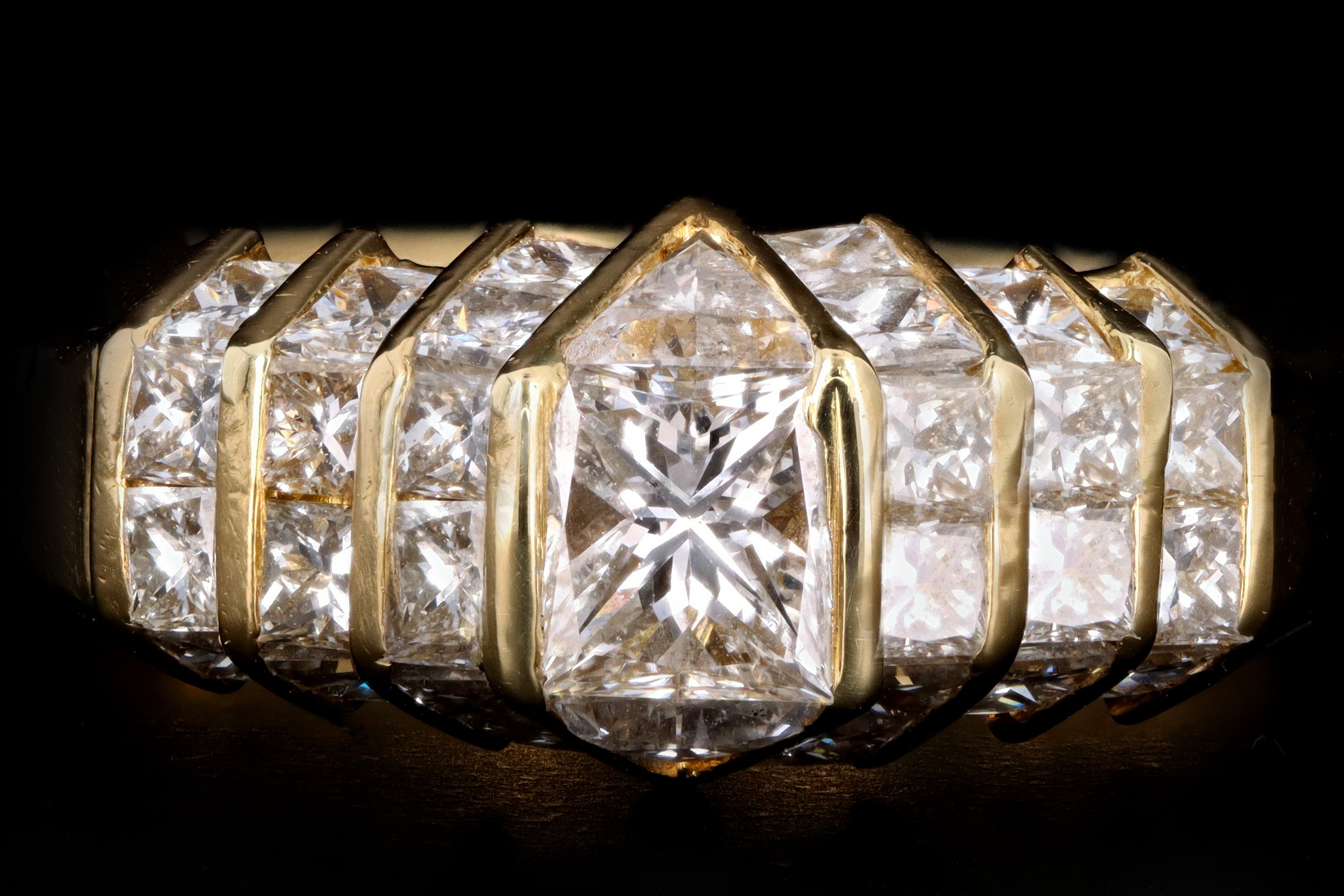 Retro 18K Yellow Gold .50 Carat Princess Cut Diamond Ring - Queen May